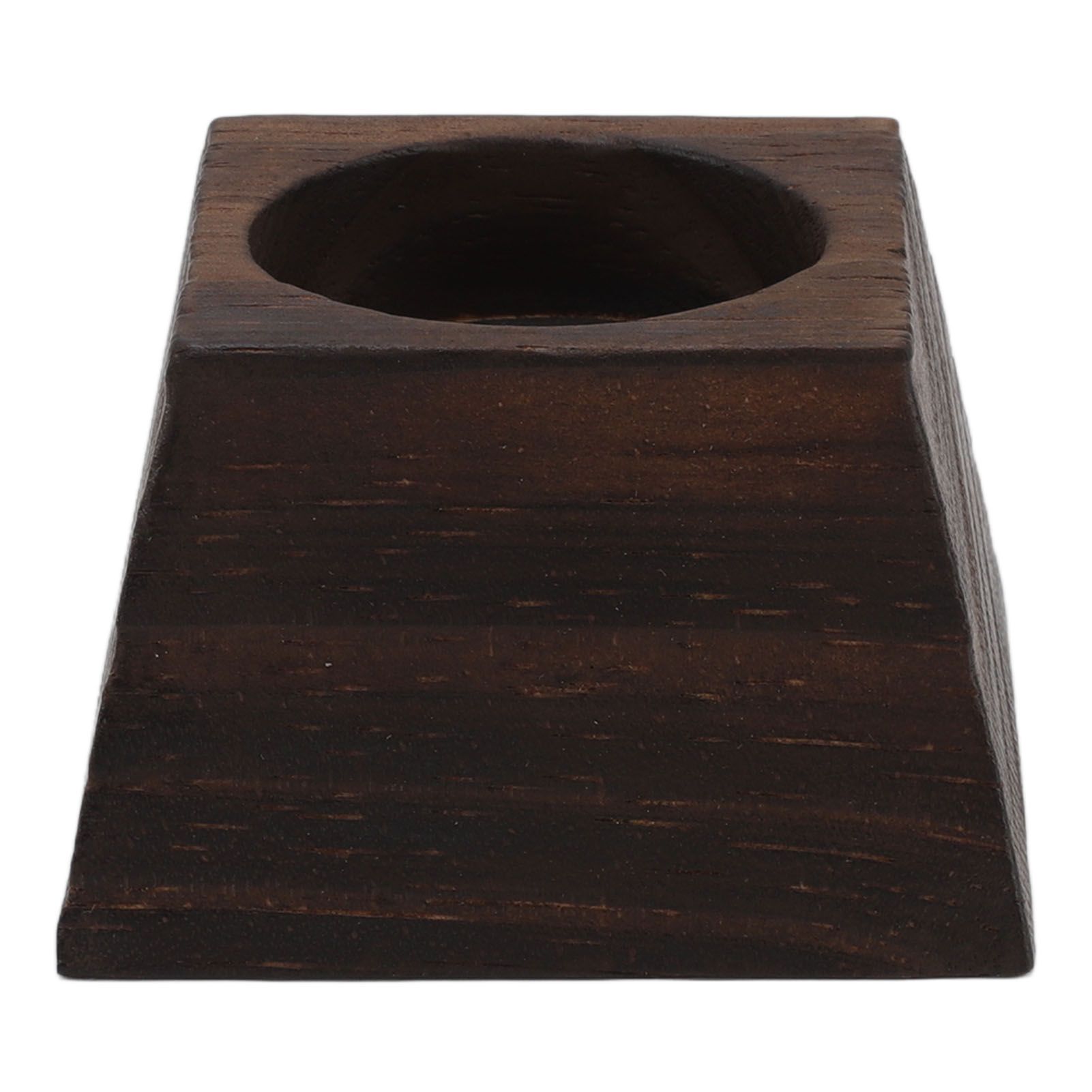 Candle Holder Trapezoid Wood Retro Table Decoration Ornament for Christmas Day Wedding Black Wood - Image 2