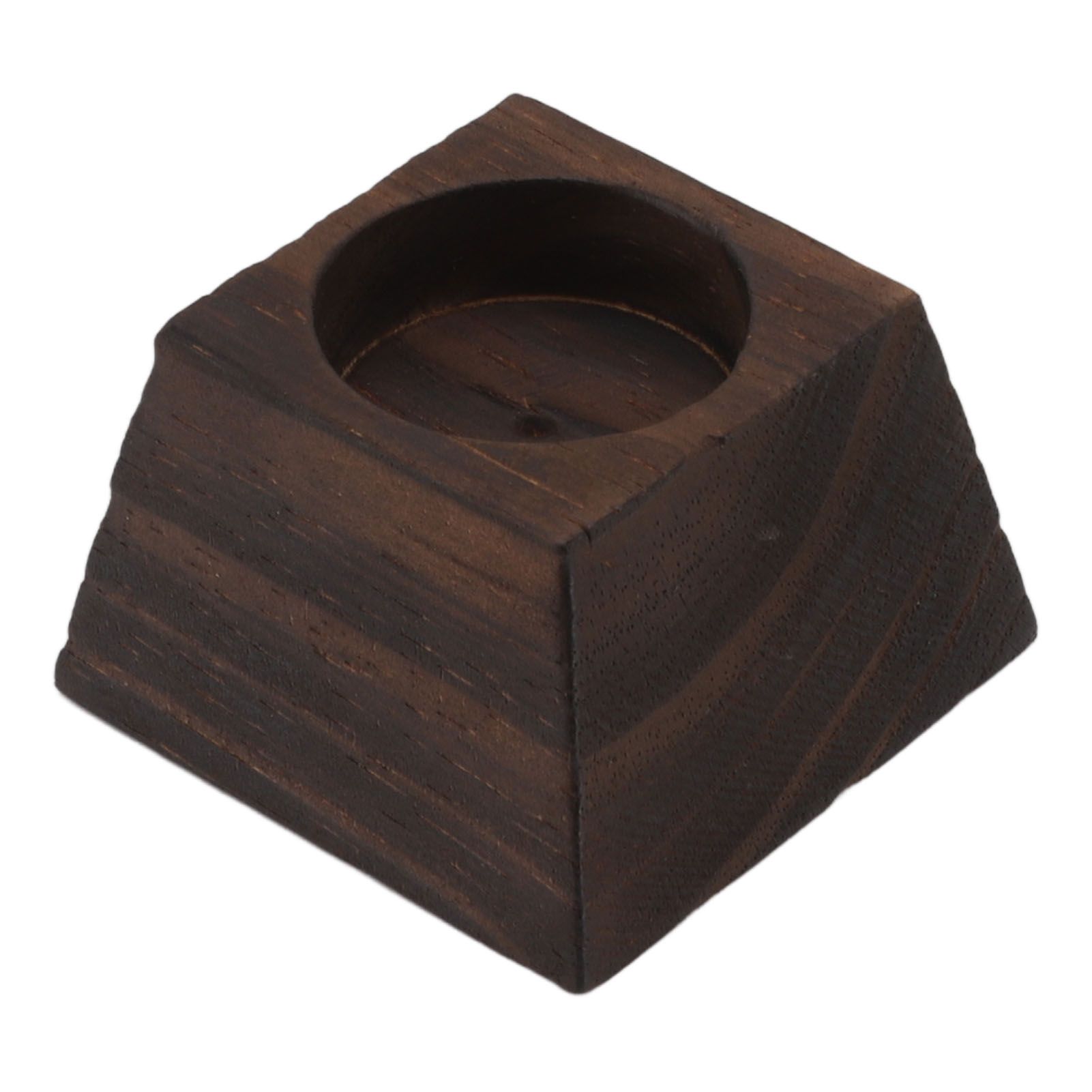 Candle Holder Trapezoid Wood Retro Table Decoration Ornament for Christmas Day Wedding Black Wood - Image 4