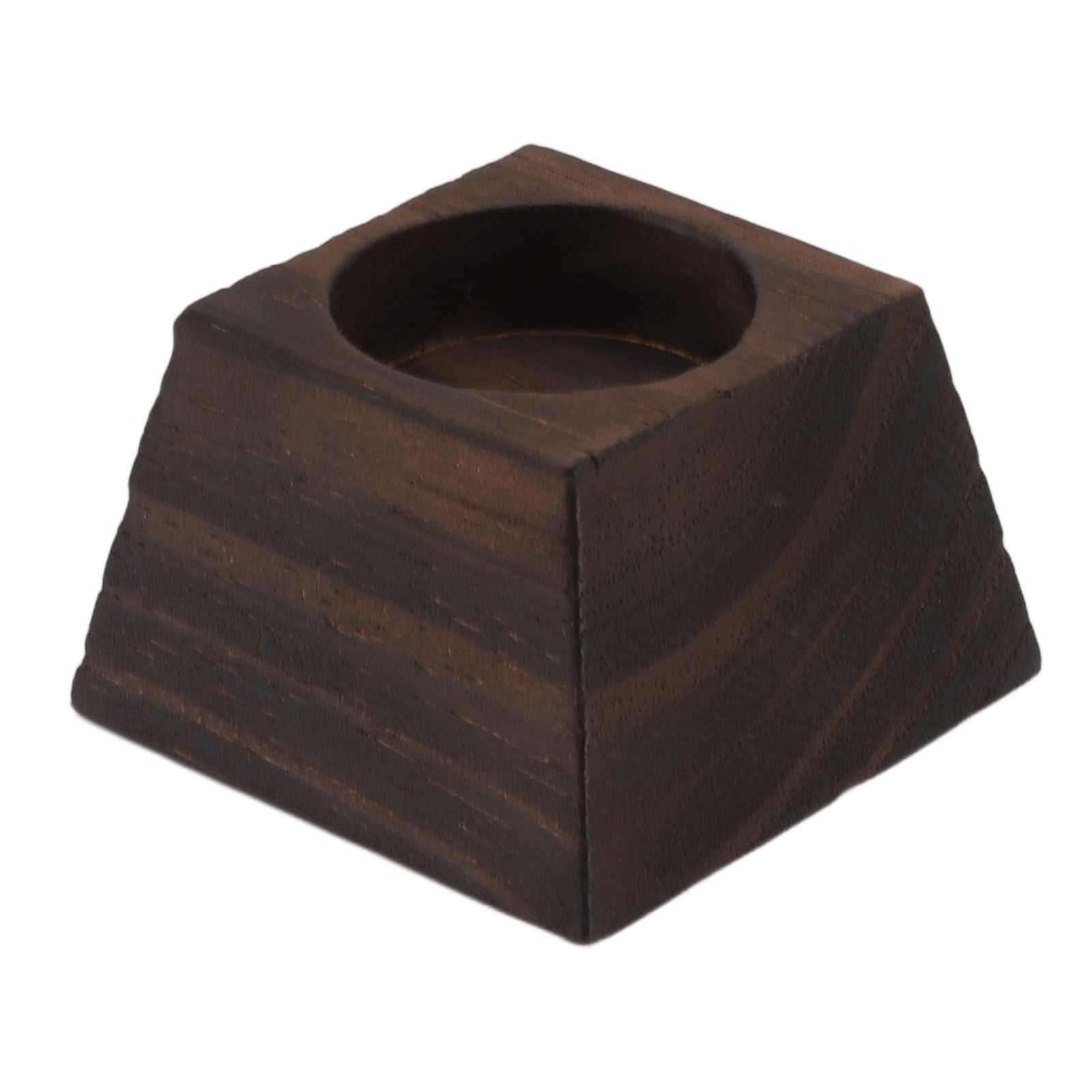 Candle Holder Trapezoid Wood Retro Table Decoration Ornament for Christmas Day Wedding Black Wood - Image 5