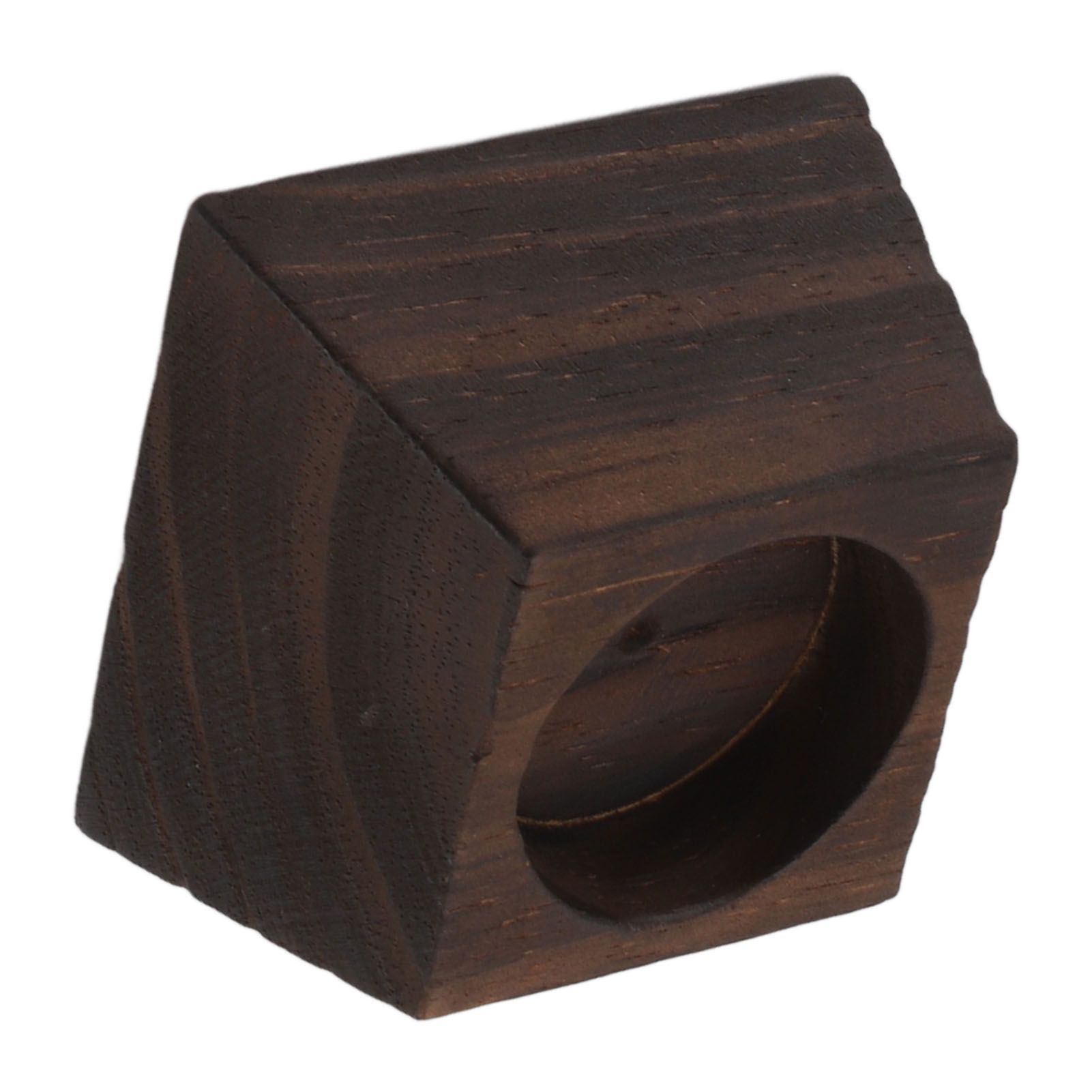Candle Holder Trapezoid Wood Retro Table Decoration Ornament for Christmas Day Wedding Black Wood - Image 7