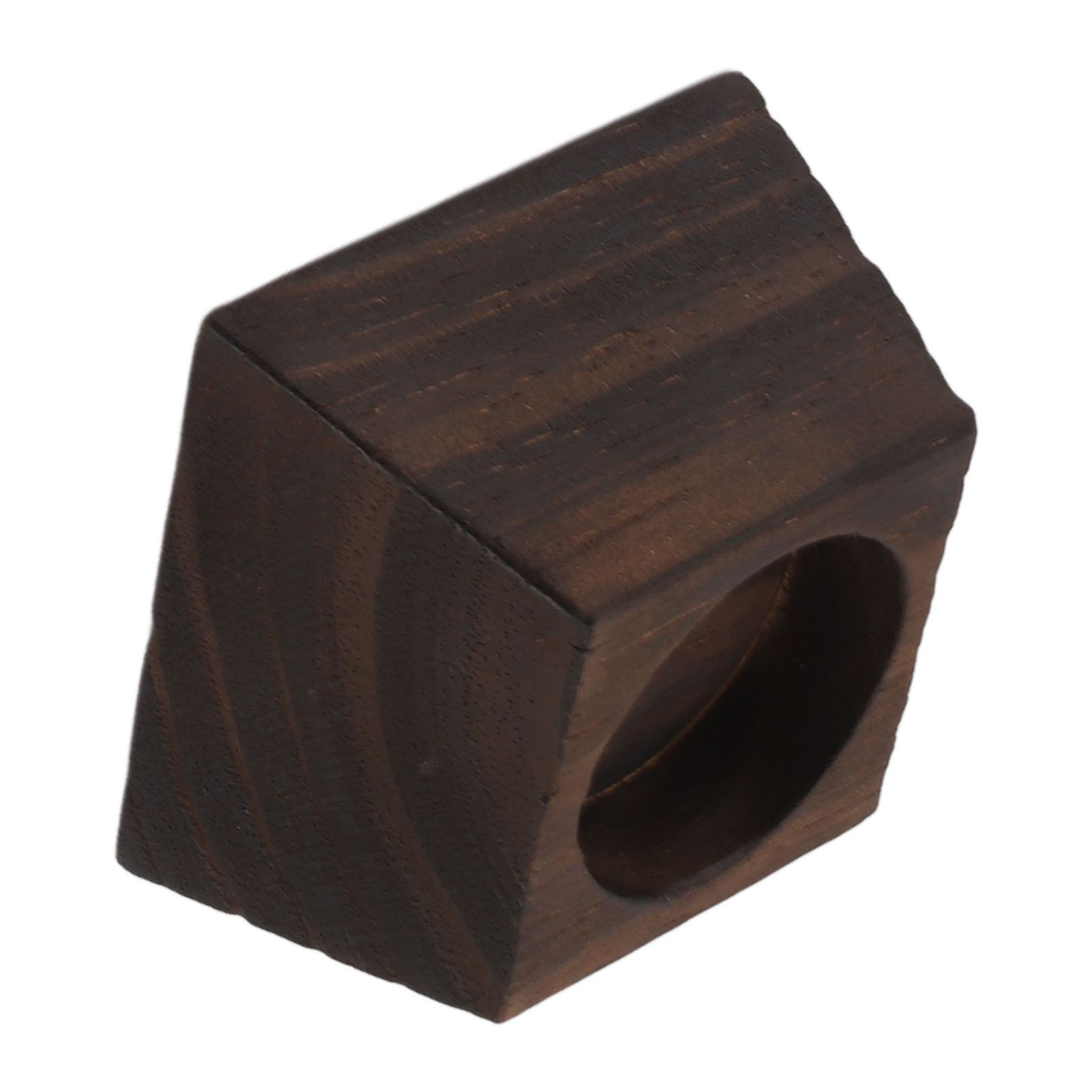 Candle Holder Trapezoid Wood Retro Table Decoration Ornament for Christmas Day Wedding Black Wood - Image 8