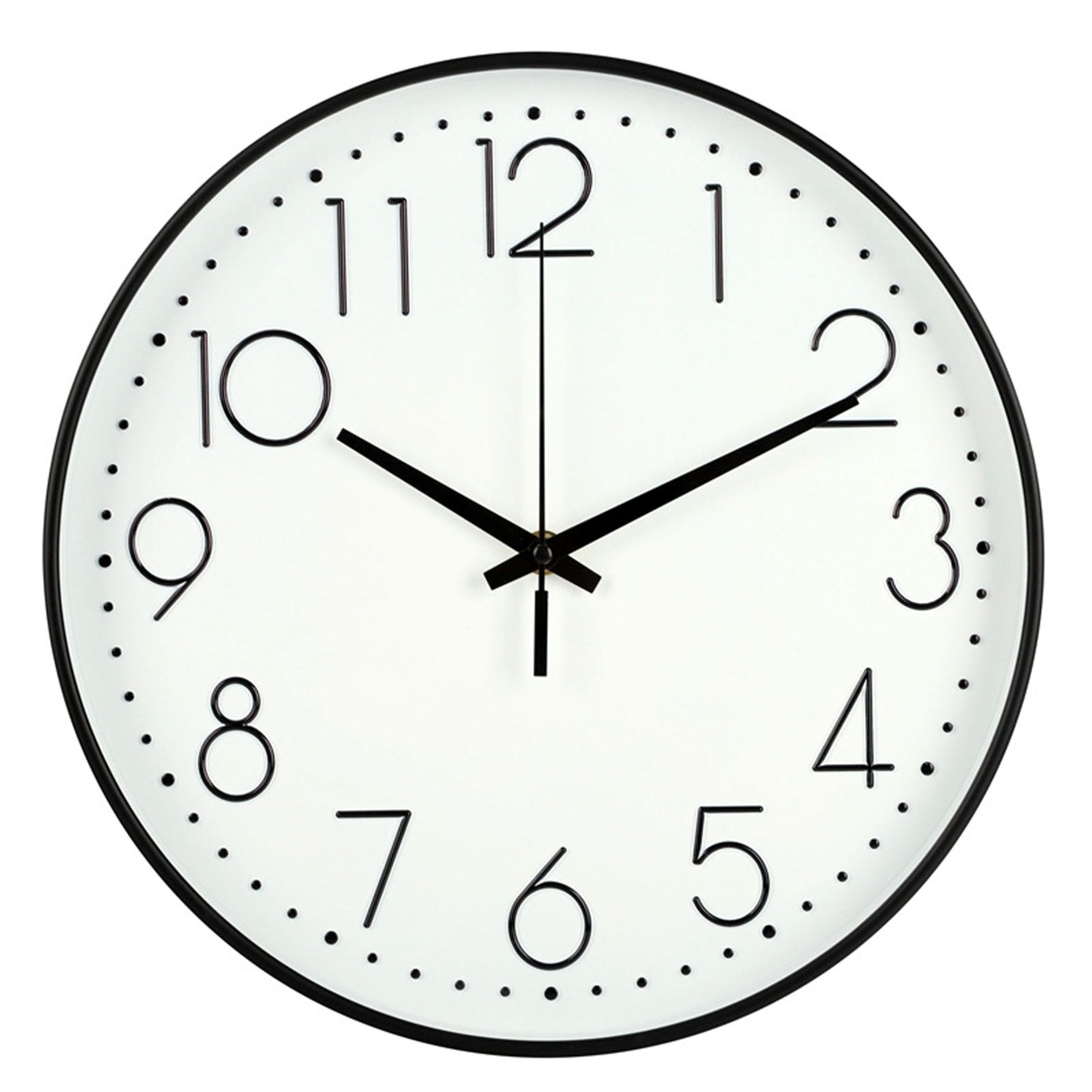 8 Inch Silent Wall Clock Non Ticking Decorative Easy to Read Round Wall Clock for Home Livingroom Black Frame White Bootom Black Word - Image 1
