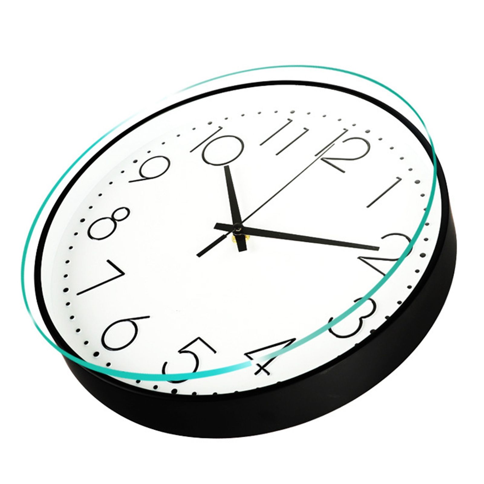 8 Inch Silent Wall Clock Non Ticking Decorative Easy to Read Round Wall Clock for Home Livingroom Black Frame White Bootom Black Word - Image 2