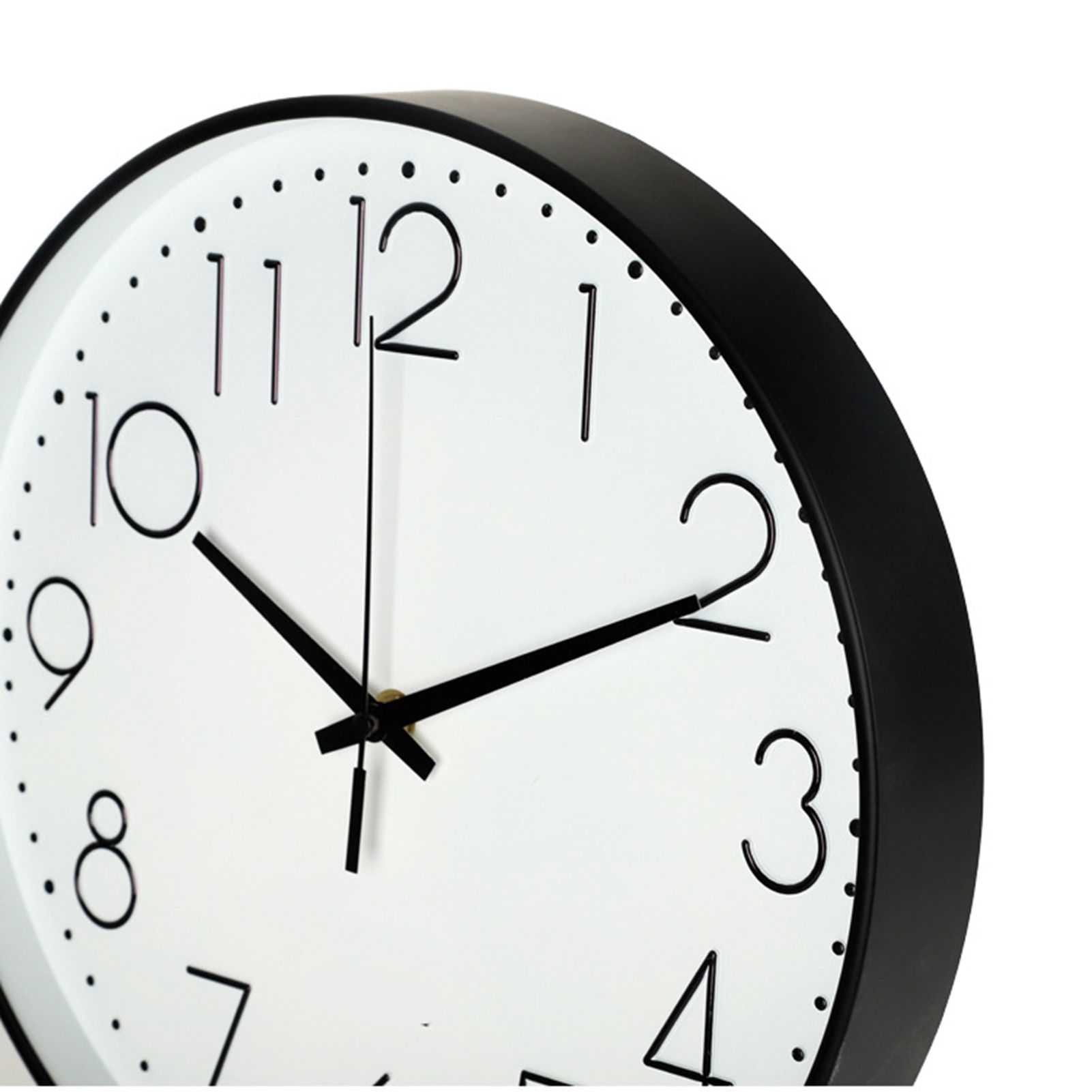 8 Inch Silent Wall Clock Non Ticking Decorative Easy to Read Round Wall Clock for Home Livingroom Black Frame White Bootom Black Word - Image 8
