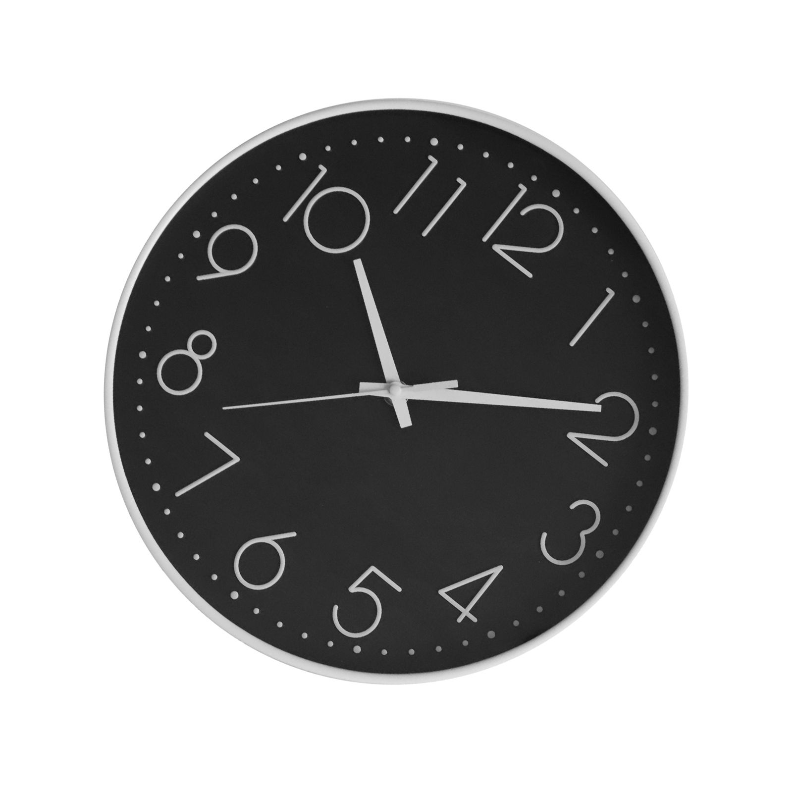 8 Inch Silent Wall Clock Non Ticking Decorative Easy to Read Round Wall Clock for Home Livingroom White Frame Black Bootom White Word - Image 2