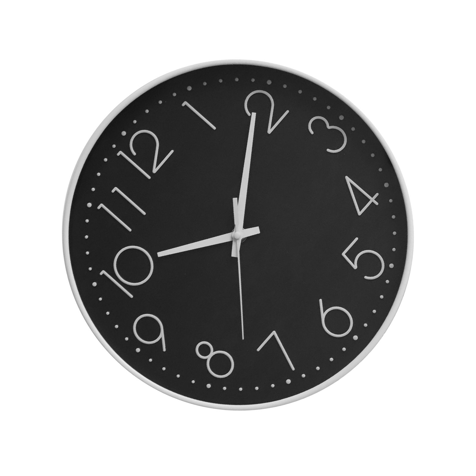 8 Inch Silent Wall Clock Non Ticking Decorative Easy to Read Round Wall Clock for Home Livingroom White Frame Black Bootom White Word - Image 3