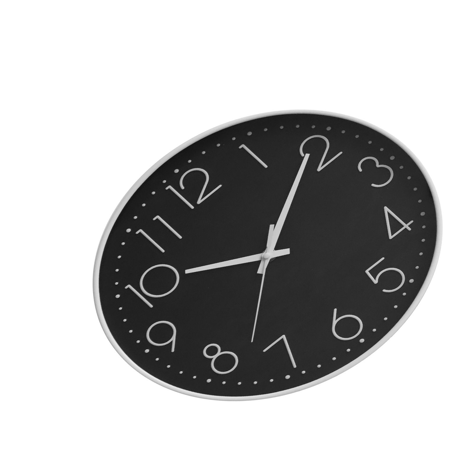8 Inch Silent Wall Clock Non Ticking Decorative Easy to Read Round Wall Clock for Home Livingroom White Frame Black Bootom White Word - Image 4
