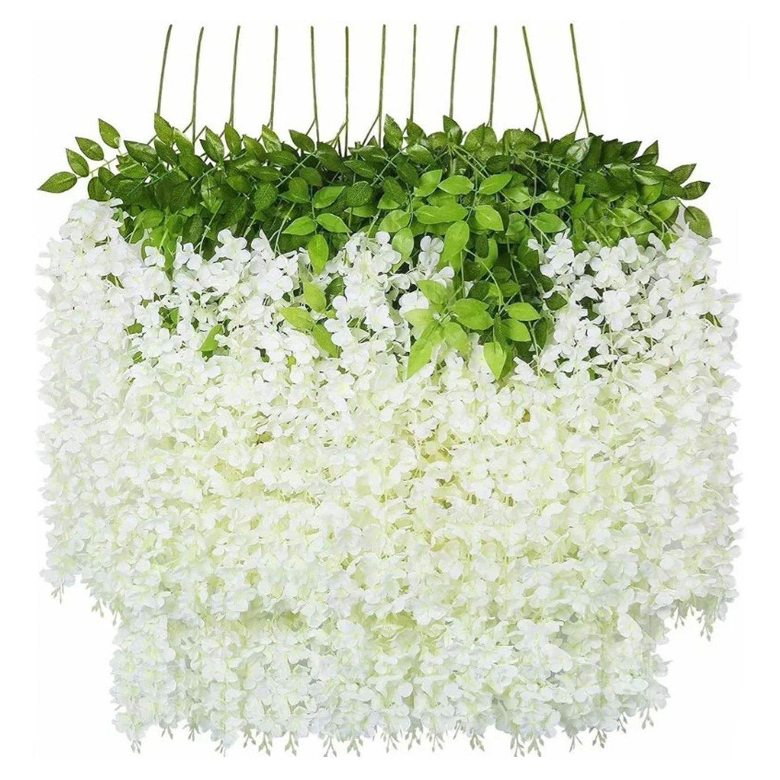 12 Pcs Artificial Wisteria Pure White Exquisite Simulated Wisteria Decoration for Weddings Outdoor Ceremonies - Image 1