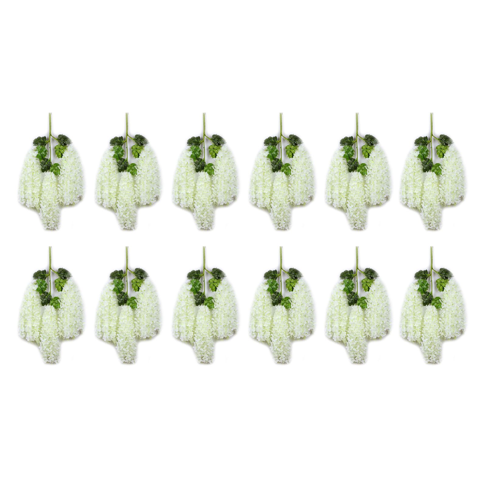 12 Pcs Artificial Wisteria Pure White Exquisite Simulated Wisteria Decoration for Weddings Outdoor Ceremonies - Image 3