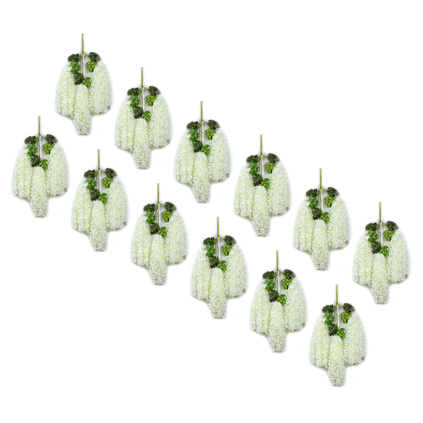12 Pcs Artificial Wisteria Pure White Exquisite Simulated Wisteria Decoration for Weddings Outdoor Ceremonies - Image 4