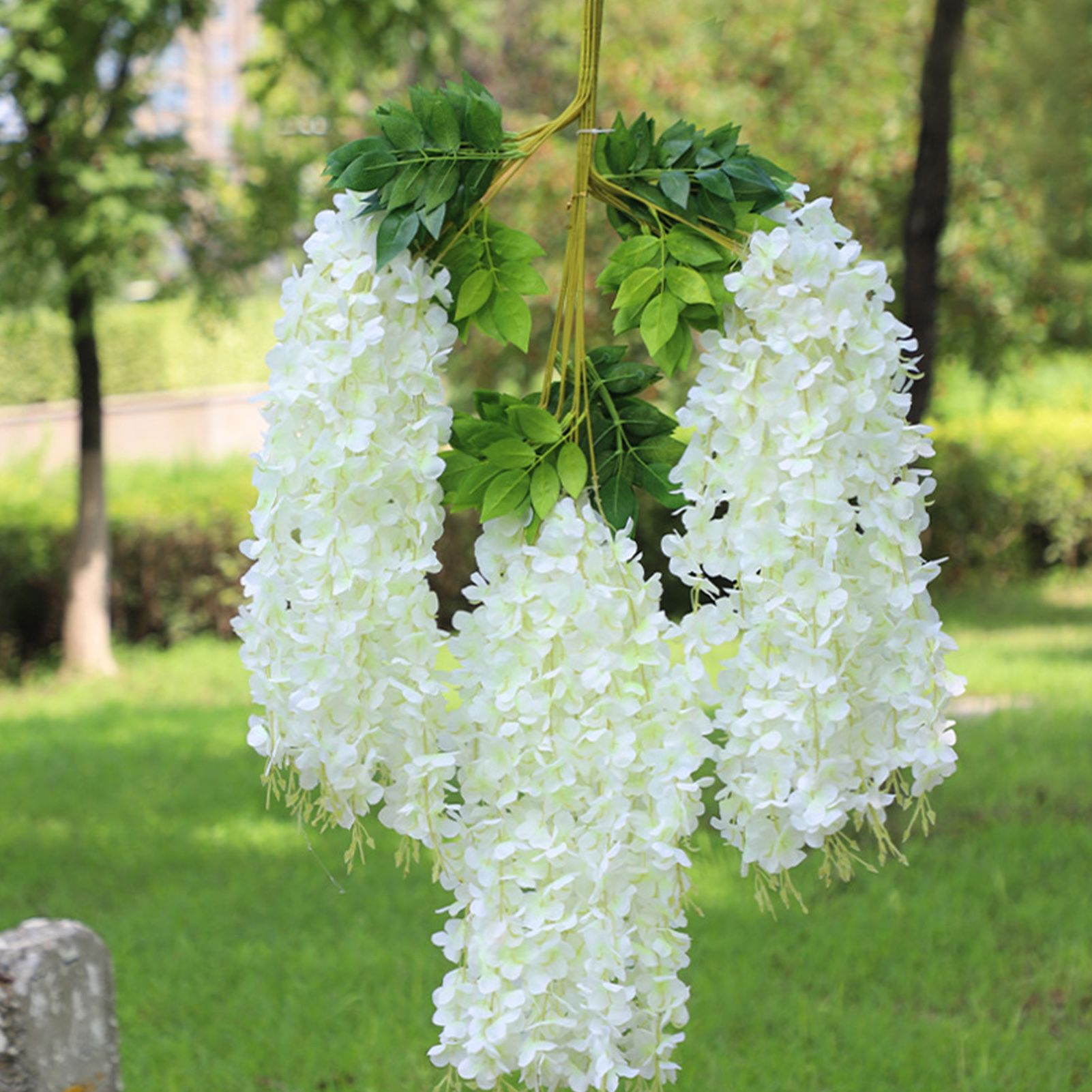 12 Pcs Artificial Wisteria Pure White Exquisite Simulated Wisteria Decoration for Weddings Outdoor Ceremonies - Image 6