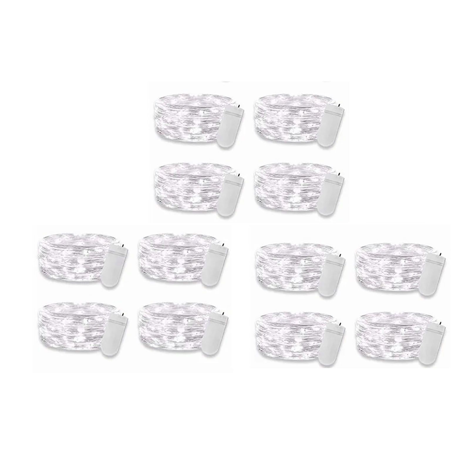 12PCS 0.03W Button String Lights Cold White Light 20 LED 3V Flexible IP65 Waterproof for Wedding Party Bedroom - Image 2