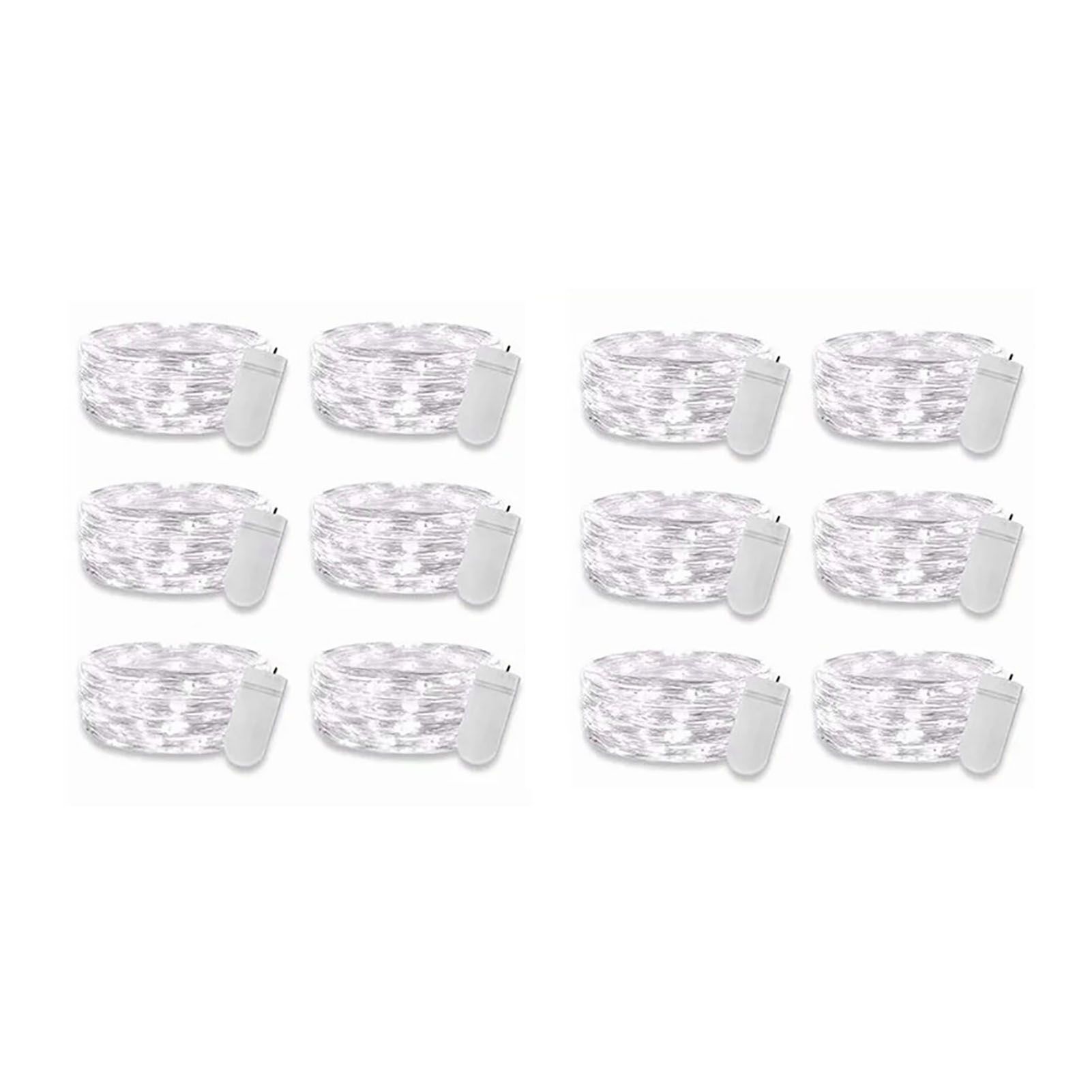 12PCS 0.03W Button String Lights Cold White Light 20 LED 3V Flexible IP65 Waterproof for Wedding Party Bedroom - Image 4