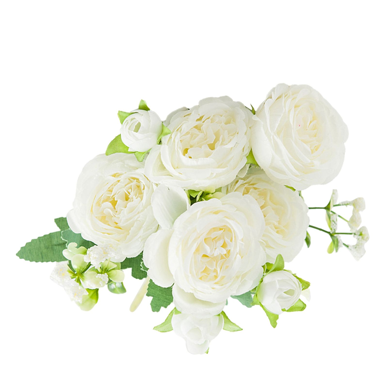 2 Bunches Artificial Peonies Romantic Vivid 6cm Diameter Attractive Decorative Light Weight Faux Peonies Decoration White - Image 1