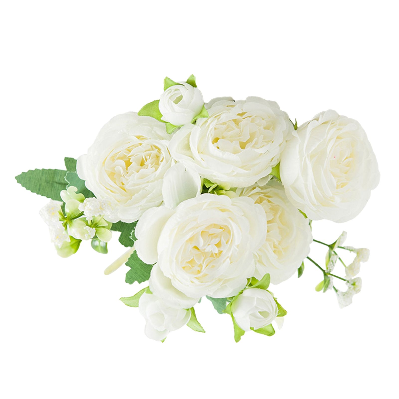 2 Bunches Artificial Peonies Romantic Vivid 6cm Diameter Attractive Decorative Light Weight Faux Peonies Decoration White - Image 3