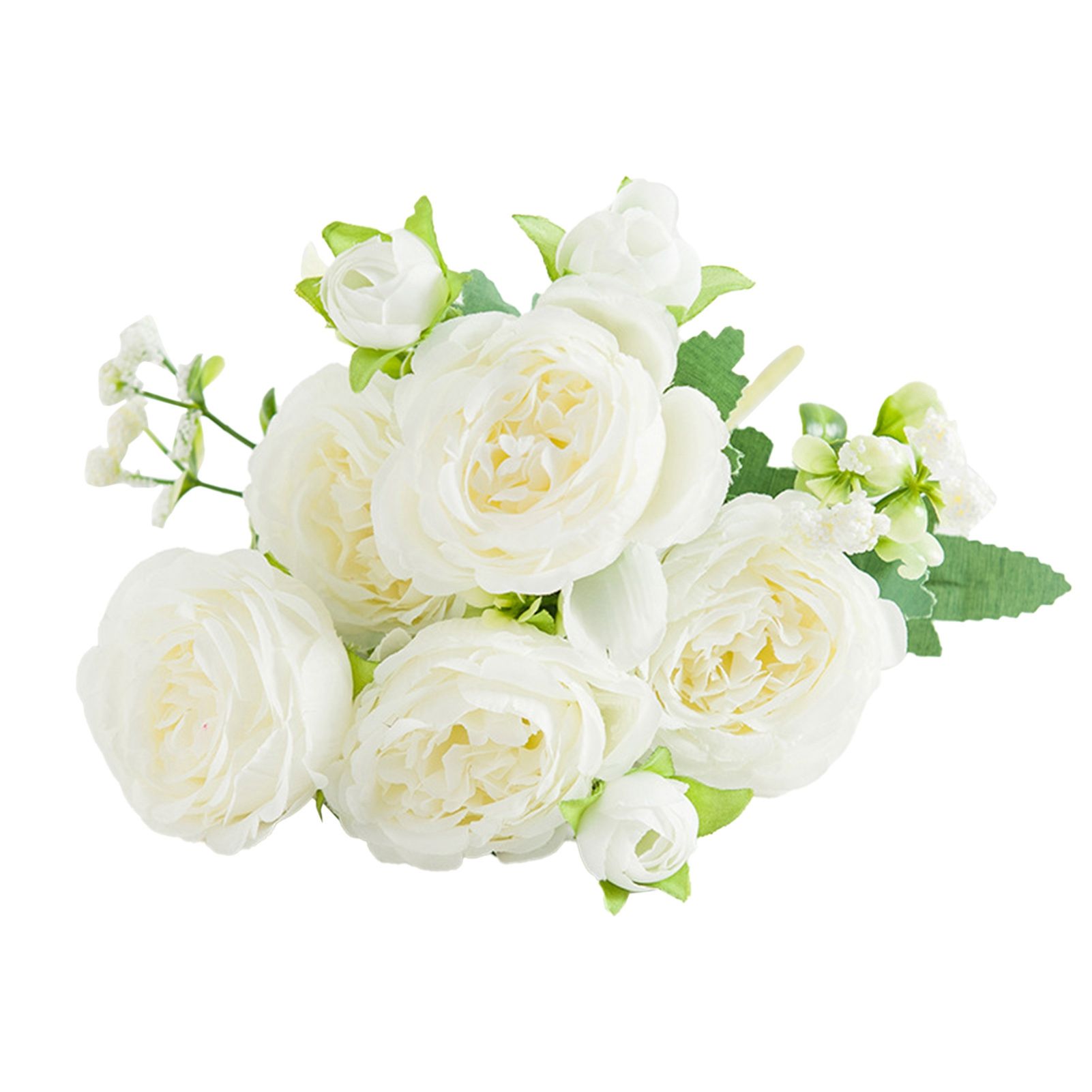 2 Bunches Artificial Peonies Romantic Vivid 6cm Diameter Attractive Decorative Light Weight Faux Peonies Decoration White - Image 4