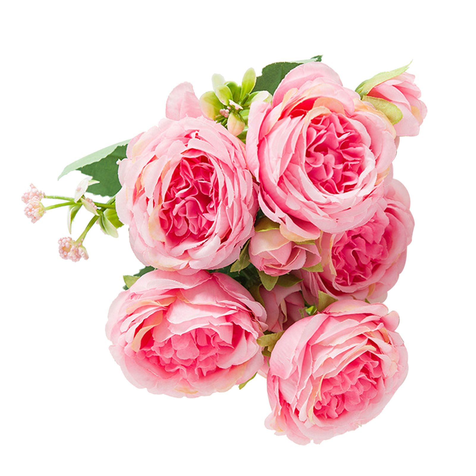 2 Bunches Artificial Peonies Romantic Vivid 6cm Diameter Attractive Decorative Light Weight Faux Peonies Decoration Pink - Image 1