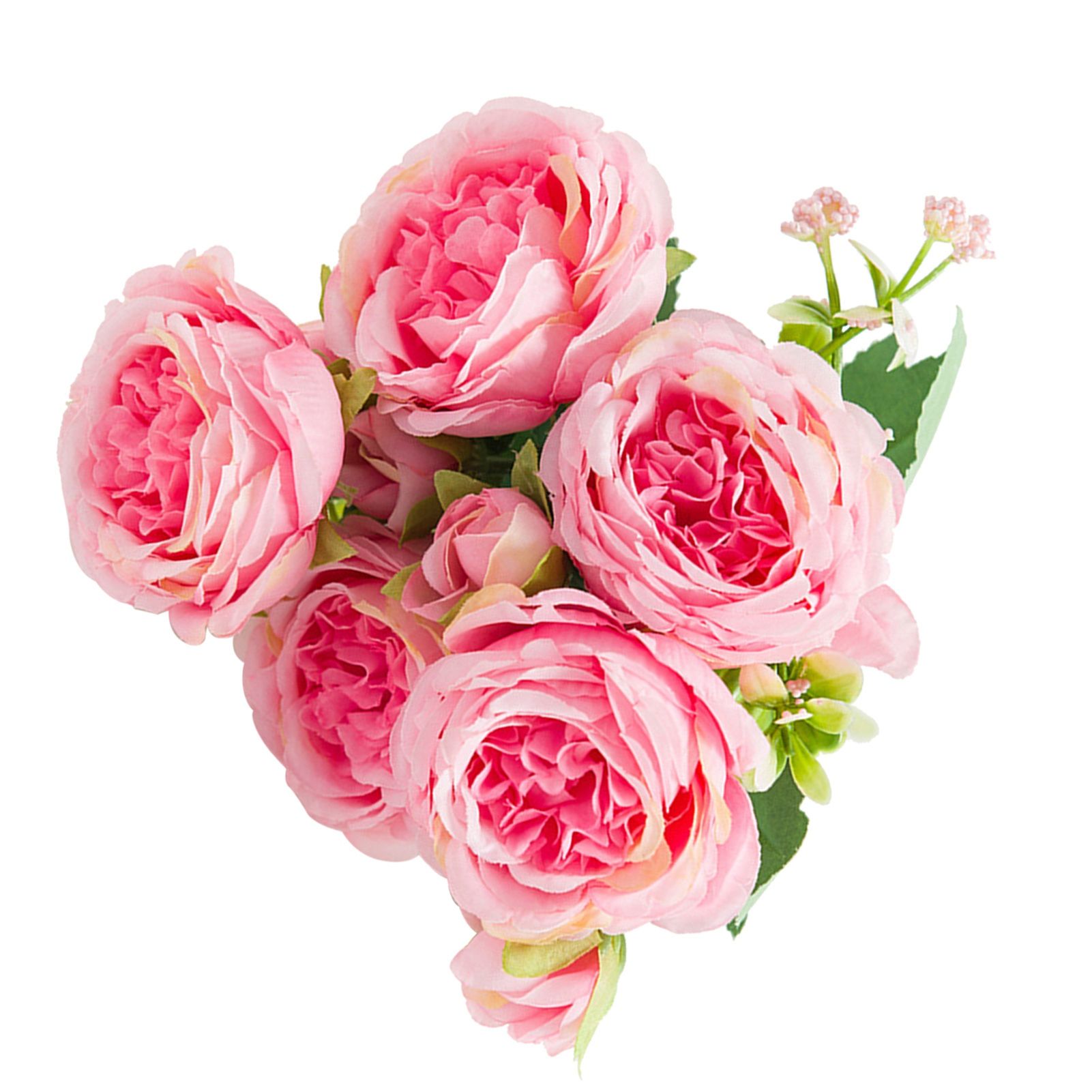2 Bunches Artificial Peonies Romantic Vivid 6cm Diameter Attractive Decorative Light Weight Faux Peonies Decoration Pink - Image 3