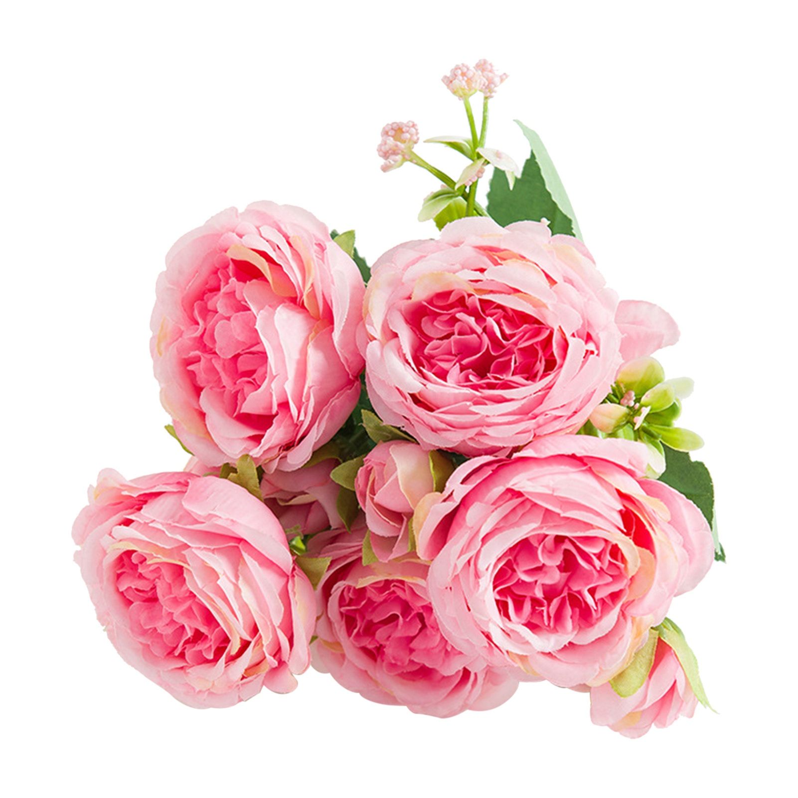 2 Bunches Artificial Peonies Romantic Vivid 6cm Diameter Attractive Decorative Light Weight Faux Peonies Decoration Pink - Image 4
