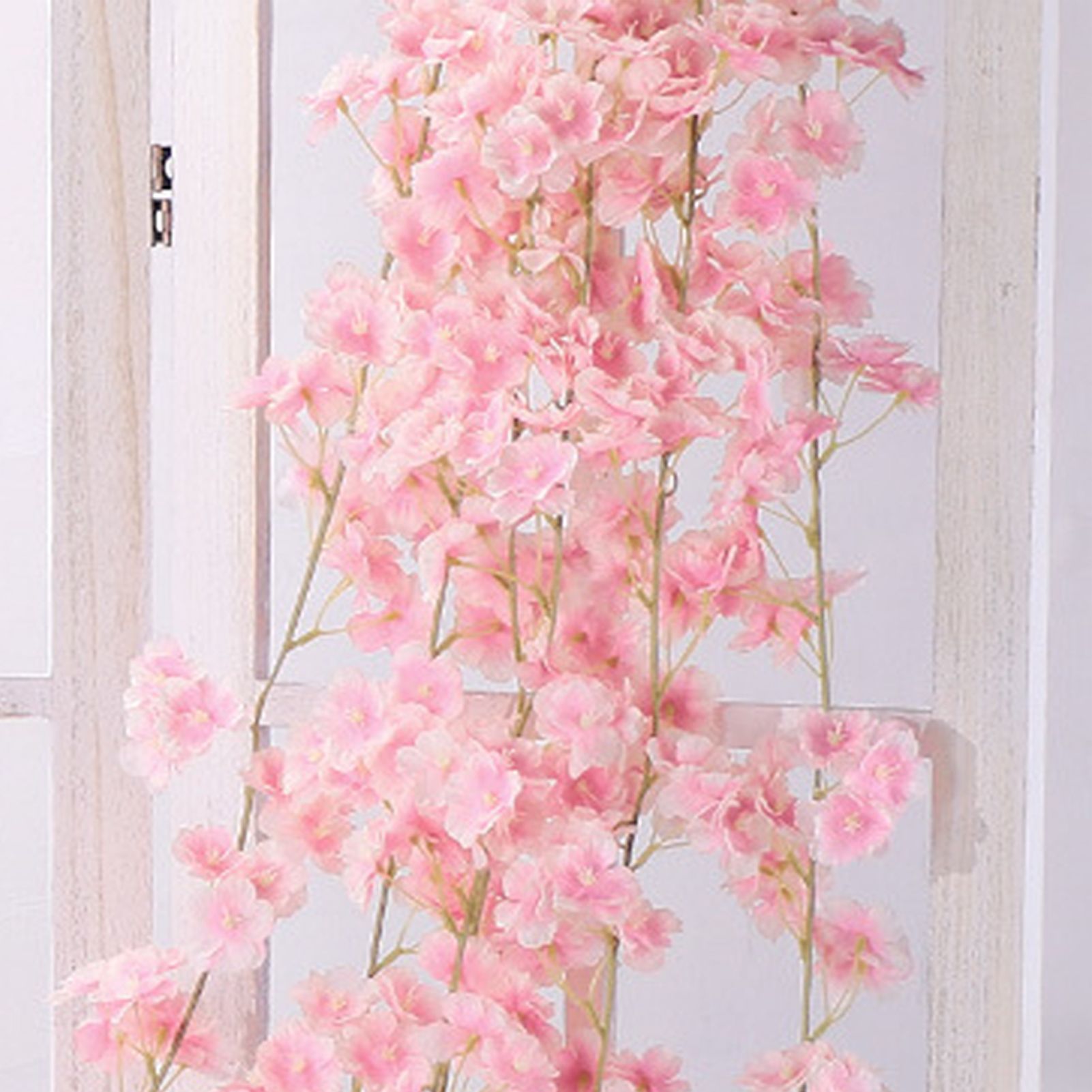 Artificial Flower Rattan Single 1.8m 135pcs Flowers Head Vivid Decorative Silk Plastic Hanging Fake Rattan for Decoration Flesh Pink - Image 7