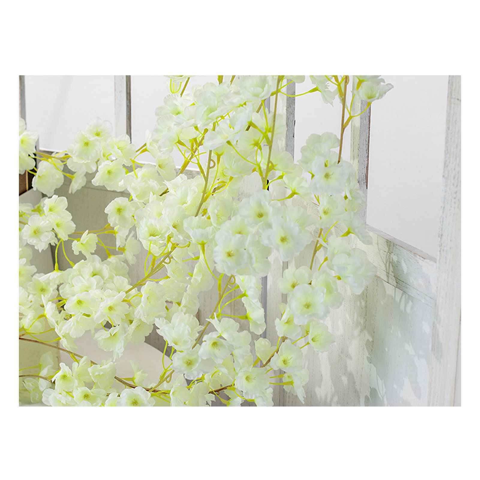 Artificial Flower Rattan Single 1.8m 135pcs Flowers Head Vivid Decorative Silk Plastic Hanging Fake Rattan for Decoration White - Image 6