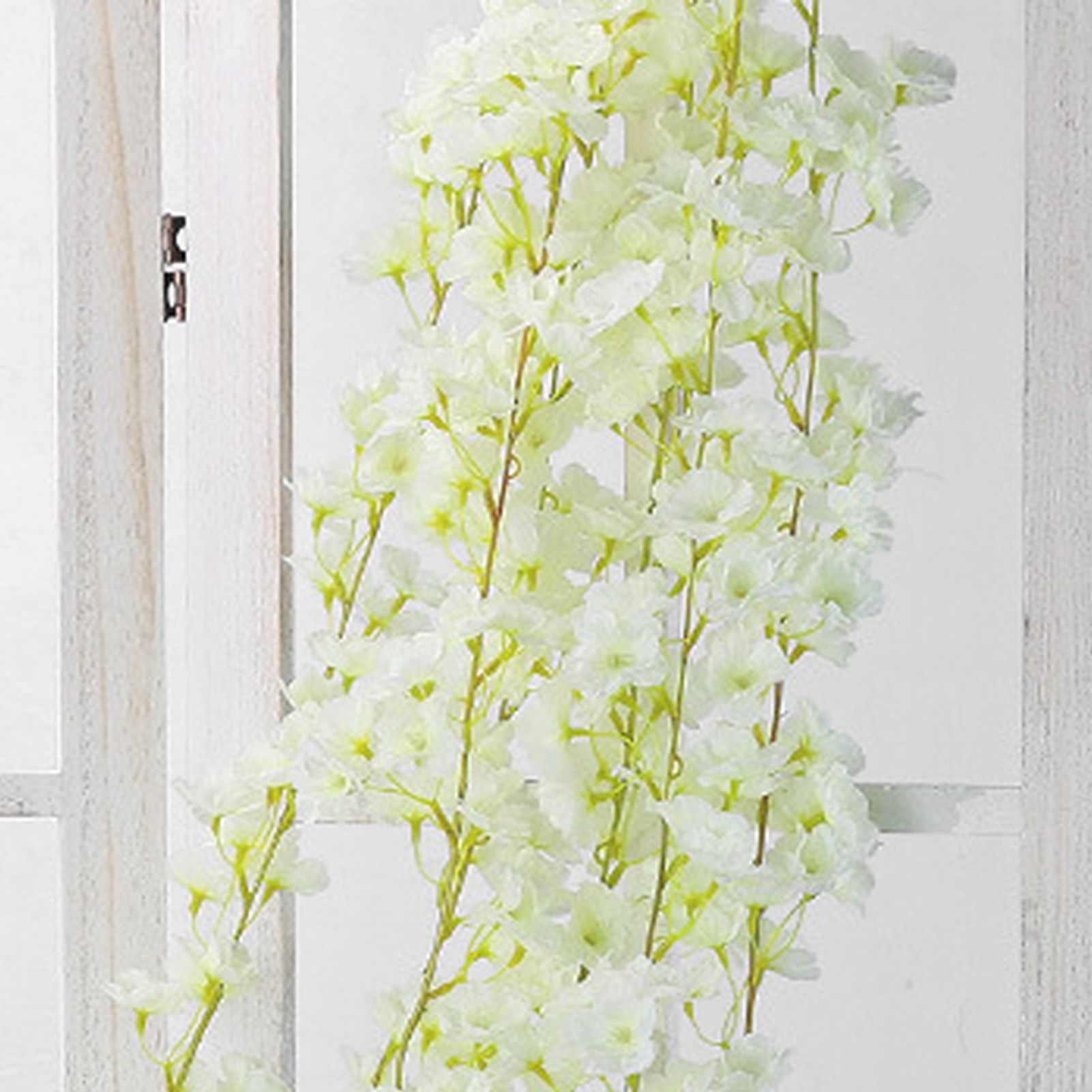 Artificial Flower Rattan Single 1.8m 135pcs Flowers Head Vivid Decorative Silk Plastic Hanging Fake Rattan for Decoration White - Image 7