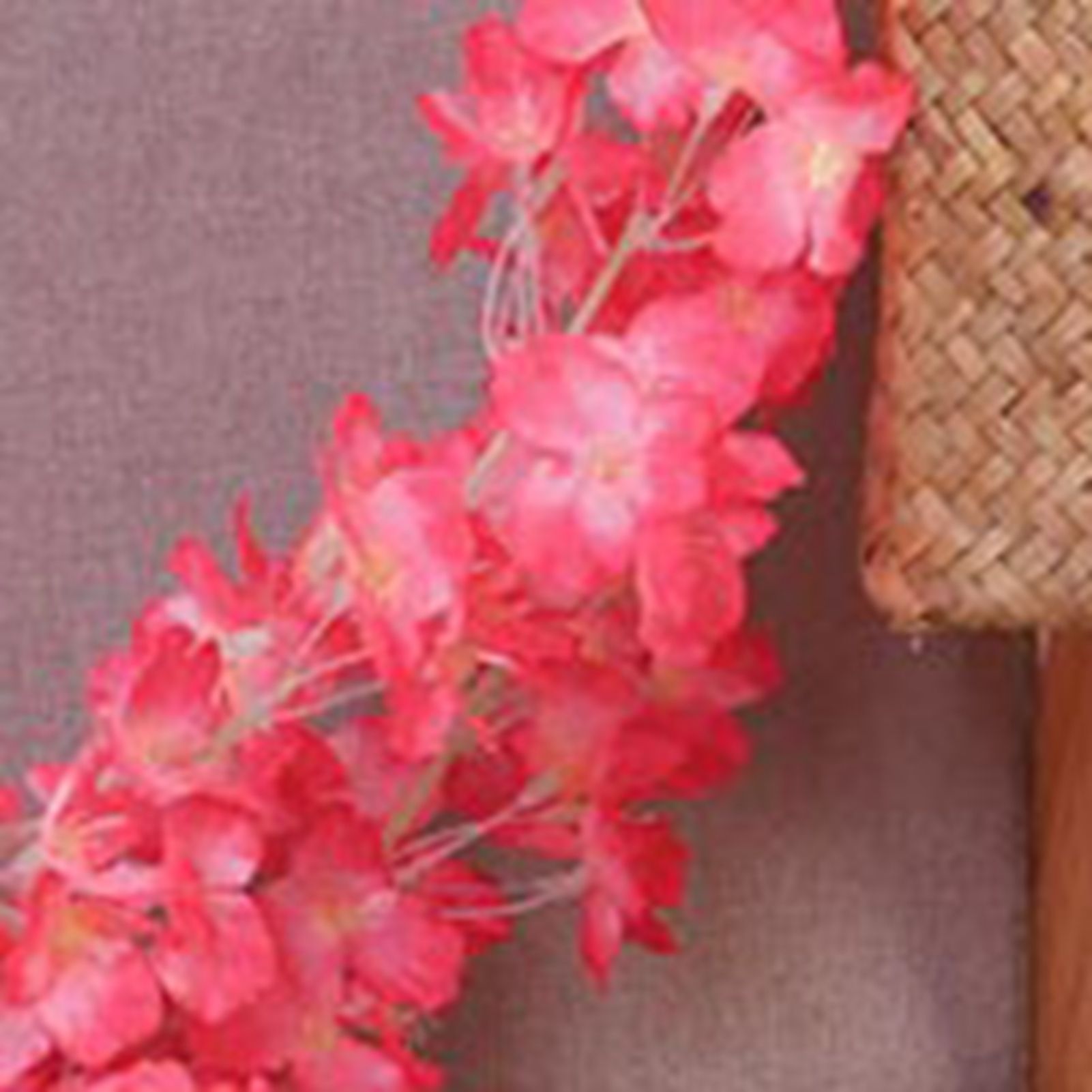 1.8m 256 Simulated Artificial Sakura Flower Garland Hanging Vines for Spring Home Room Wedding Party Decor Rose Red - Image 7