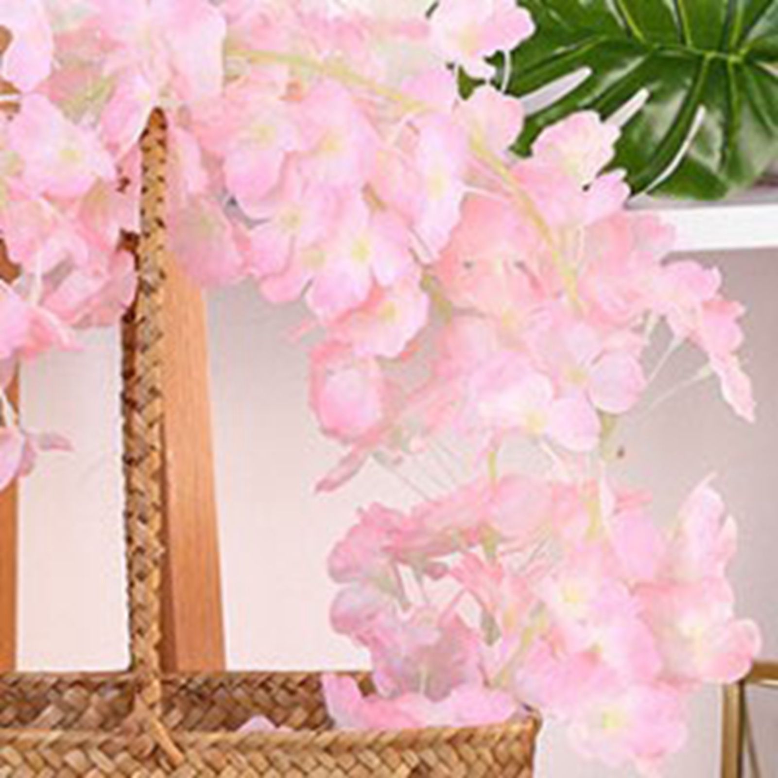 1.8m 256 Simulated Artificial Sakura Flower Garland Hanging Vines for Spring Home Room Wedding Party Decor Light Pink - Image 5