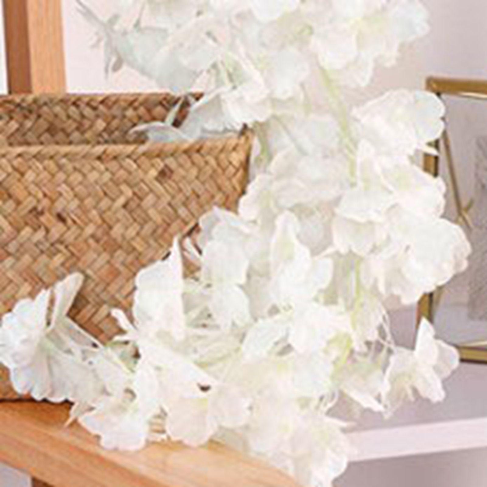 1.8m 256 Simulated Artificial Sakura Flower Garland Hanging Vines for Spring Home Room Wedding Party Decor White - Image 4