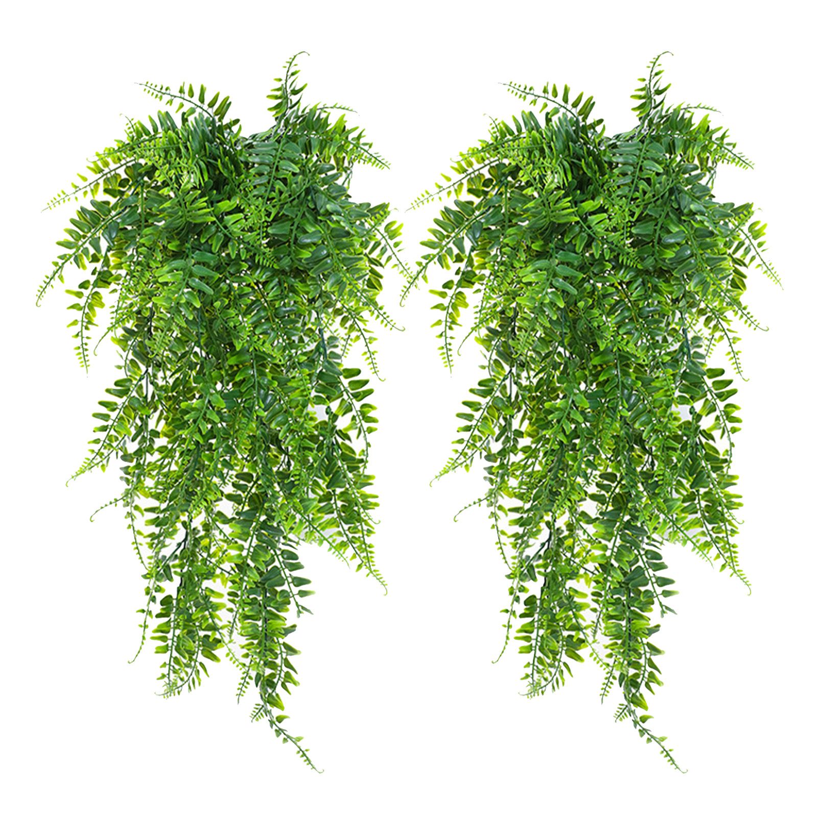 2pcs Artificial Hanging Plants Fern Plastic Green Fake Wall Hanging Ferns Plants for Garden Wedding Decoration - Image 1