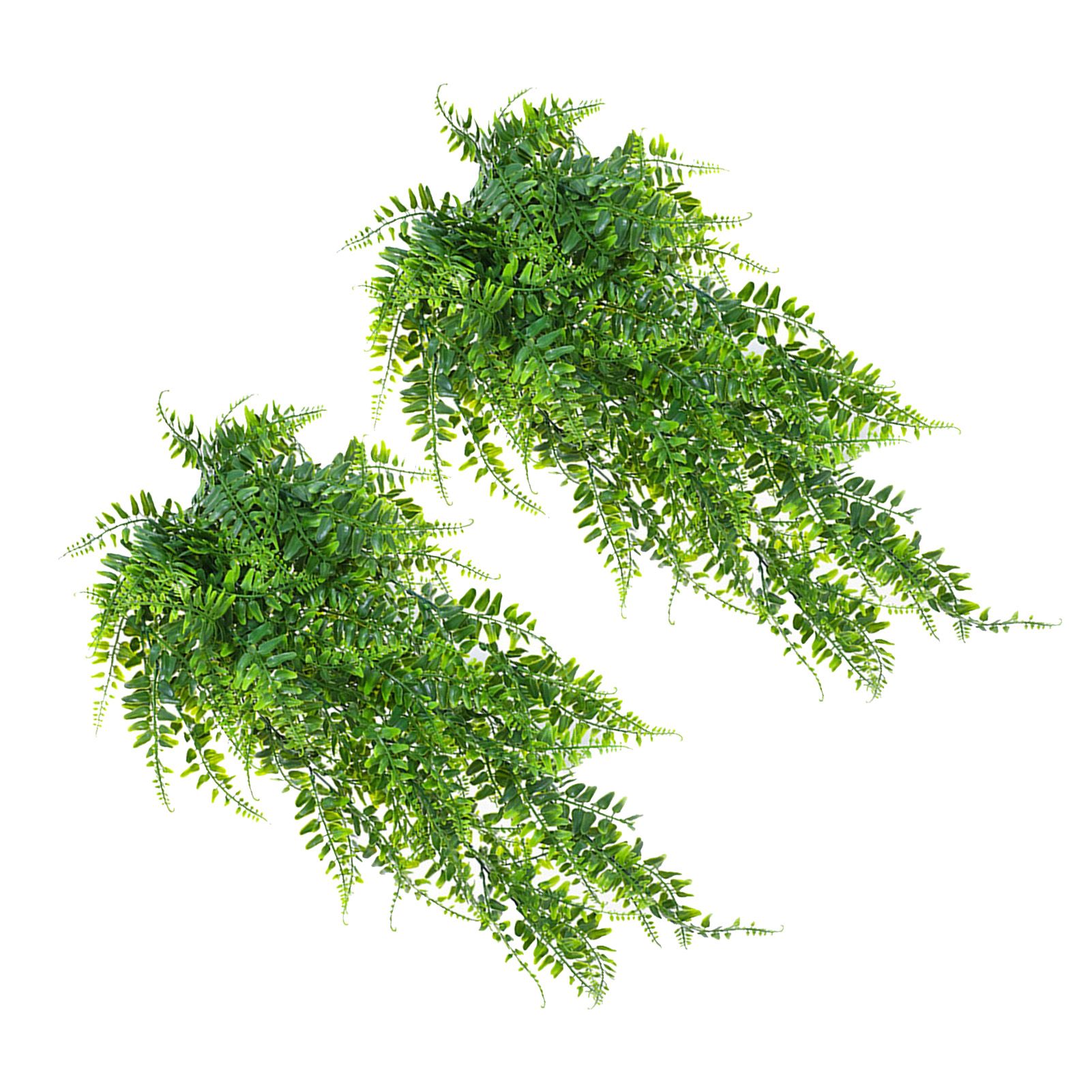 2pcs Artificial Hanging Plants Fern Plastic Green Fake Wall Hanging Ferns Plants for Garden Wedding Decoration - Image 3