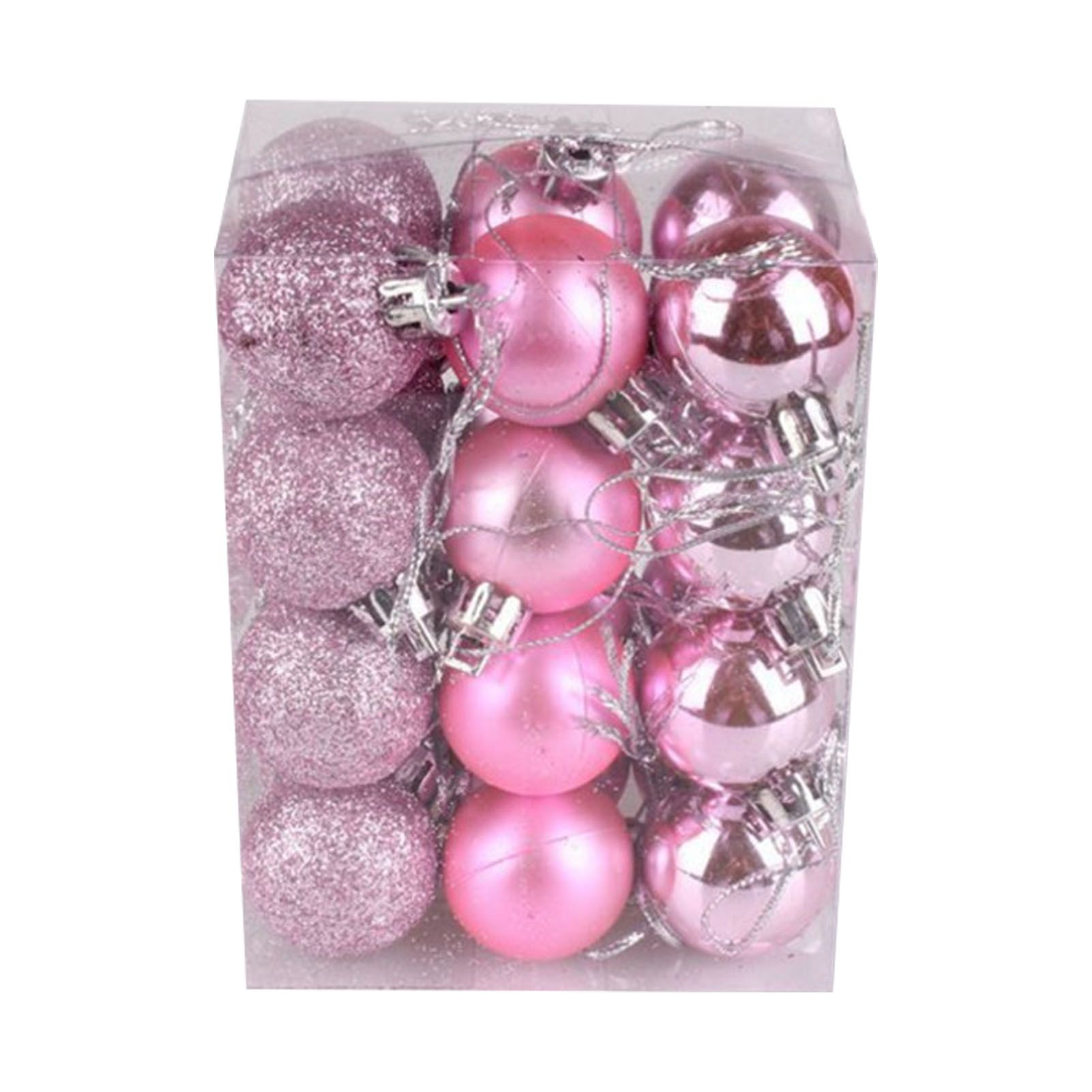 72Pcs Christmas Balls Hanging Decorative Christmas Tree Balls for Christmas Weddings Engagements Anniversaries Parties Pink - Image 2