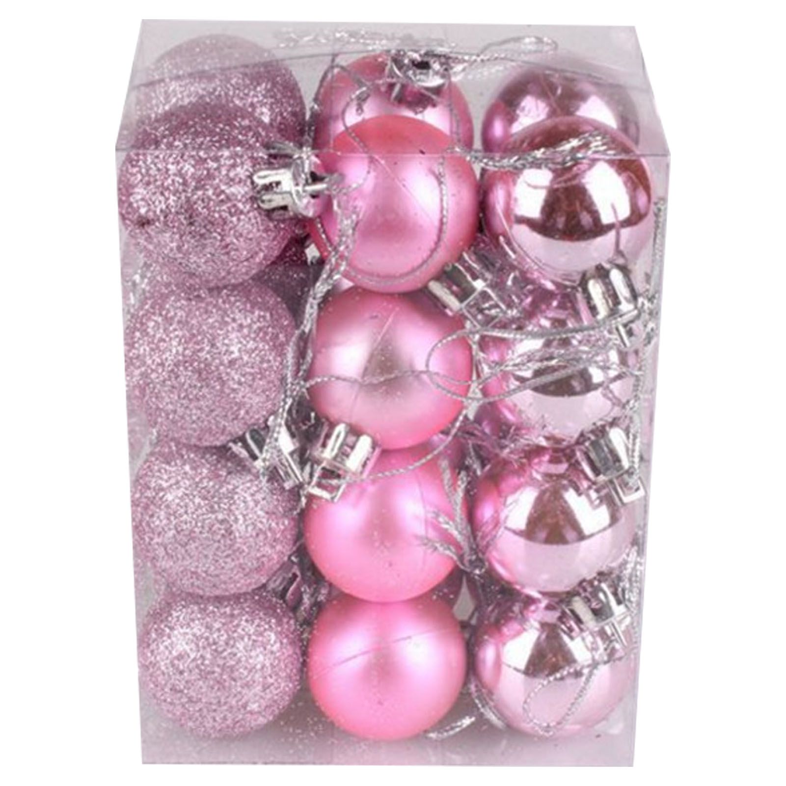 72Pcs Christmas Balls Hanging Decorative Christmas Tree Balls for Christmas Weddings Engagements Anniversaries Parties Pink - Image 3