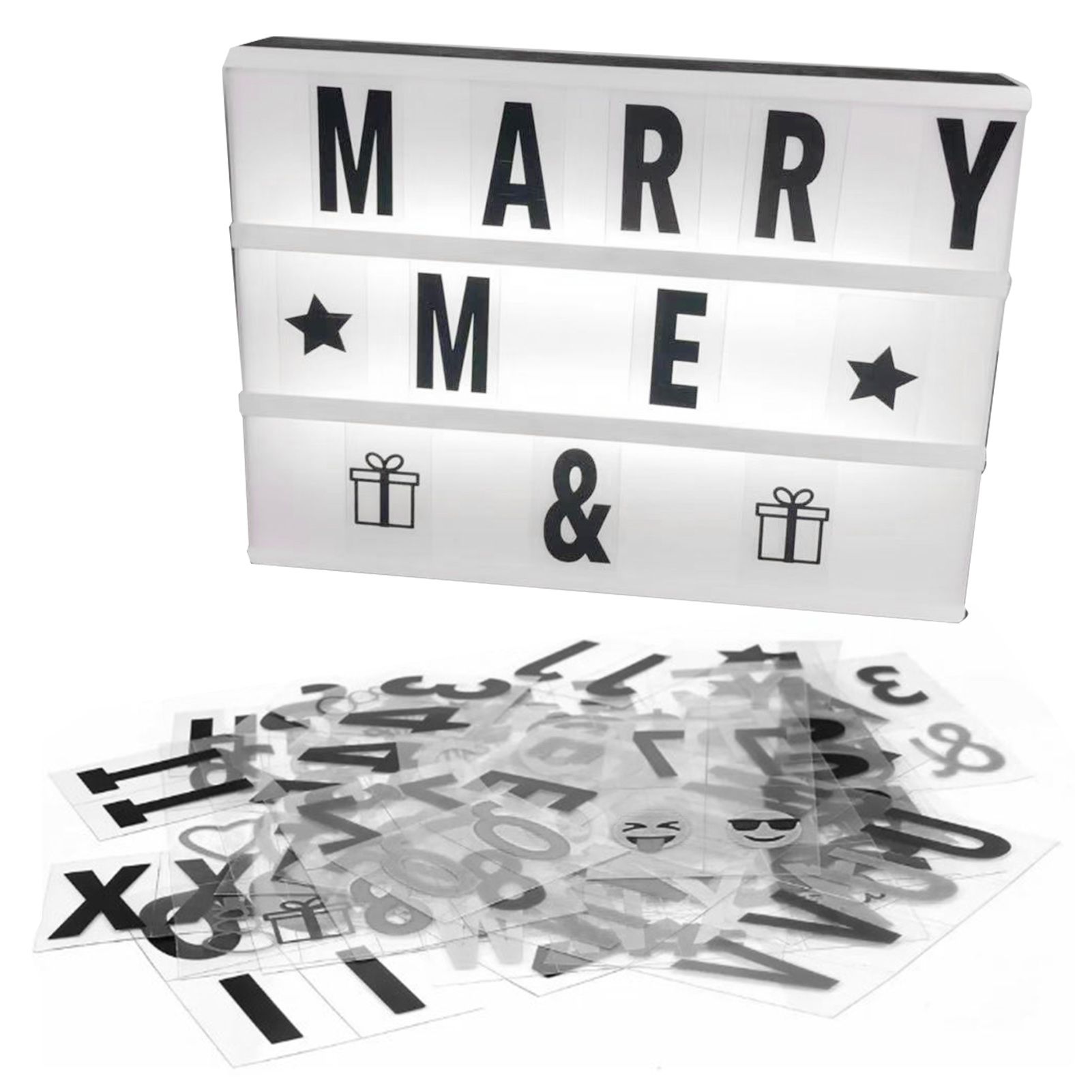 Cinema Light Box with Letters DIY Warm Light Up Letter Box with 96 Lettering Sticker for Room Decoration - Image 7