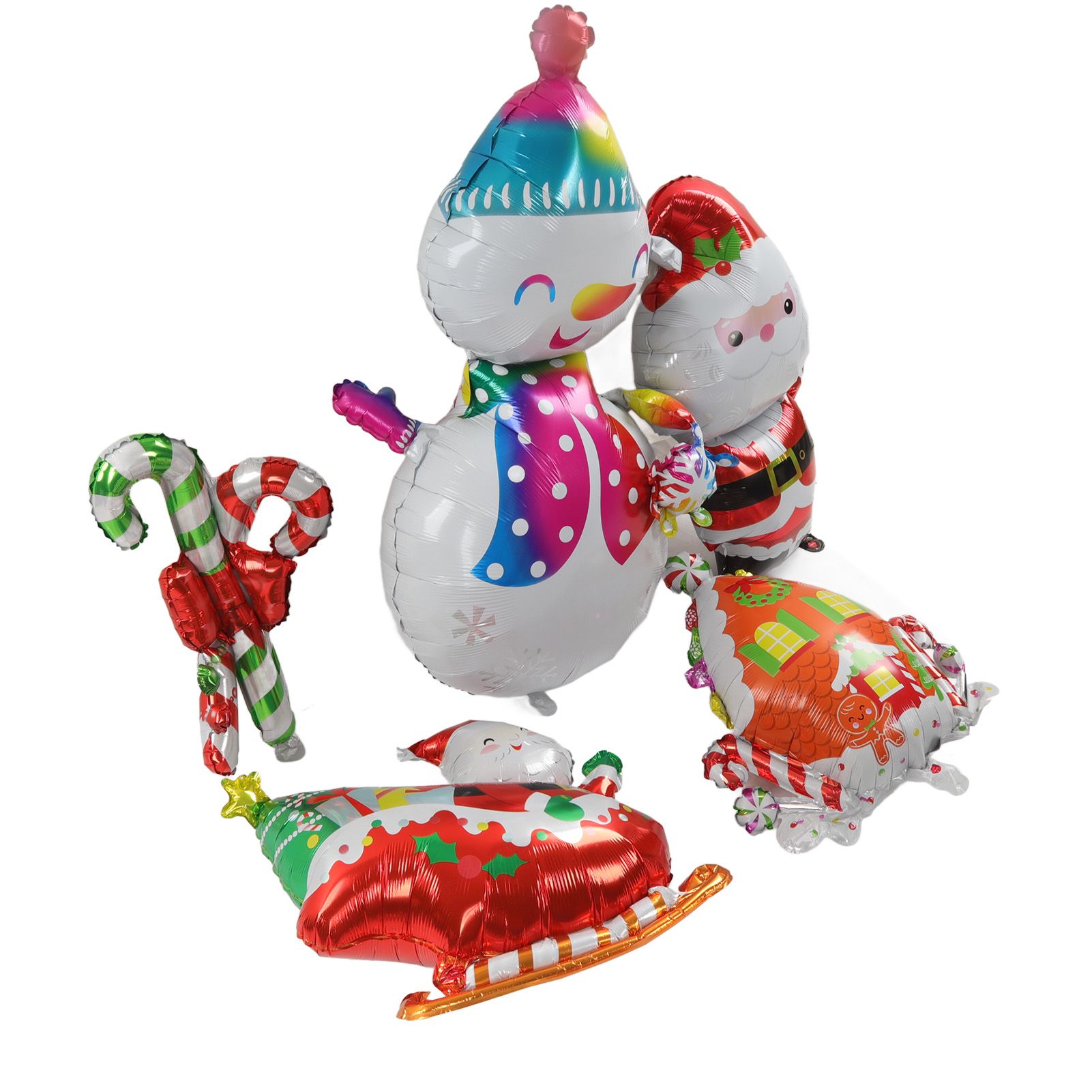 Christmas Foil Balloons Father Christmas Sleigh Father Christmas Snowman Candy House Christmas Ballons Decoration Kit - Image 7