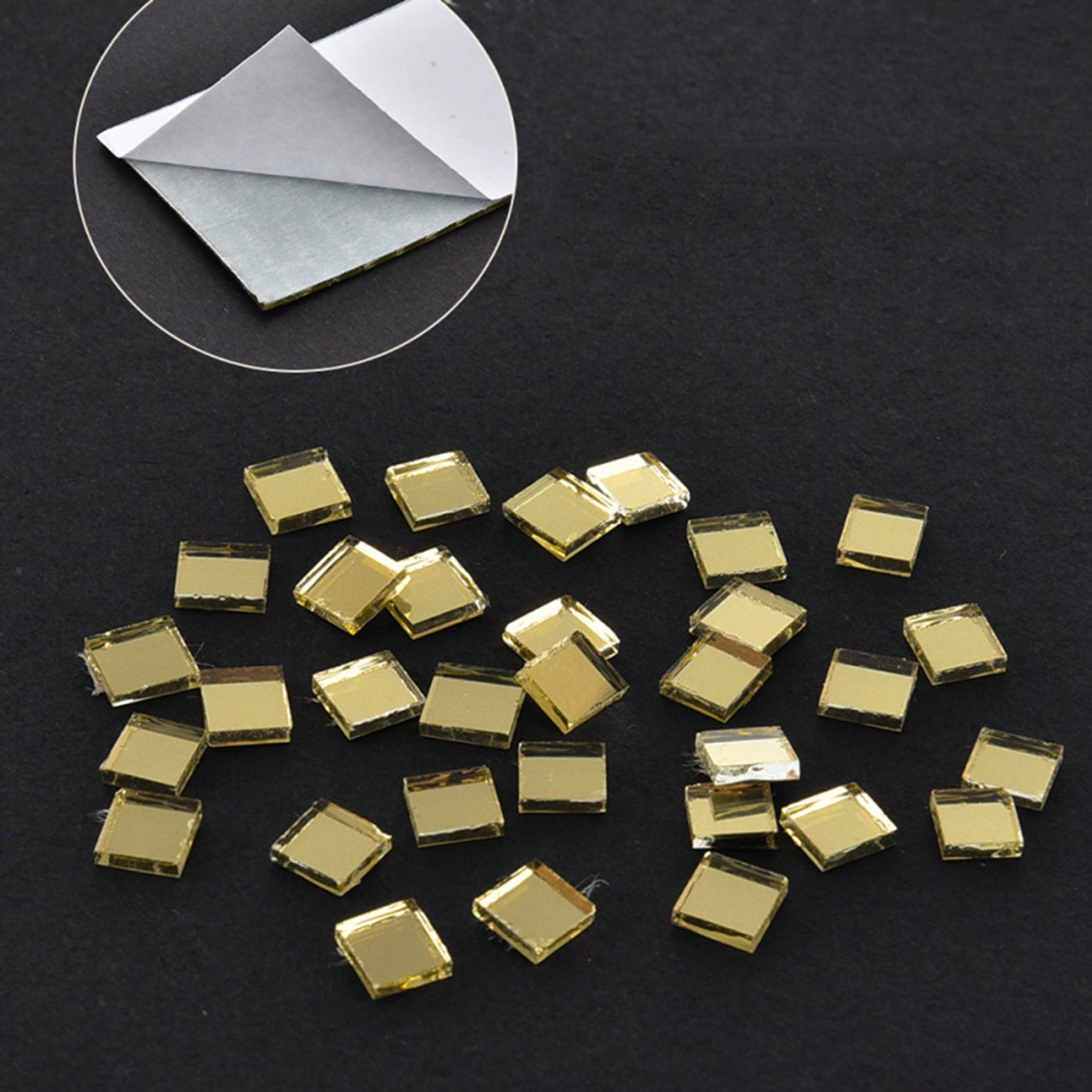 4X100CM 1464 Grains Self Adhesive Mosaic Tiles Wall Sticker Innovative DIY Glass Mirrors Sticker Home Decoration KTV Sticker Gold - Image 6