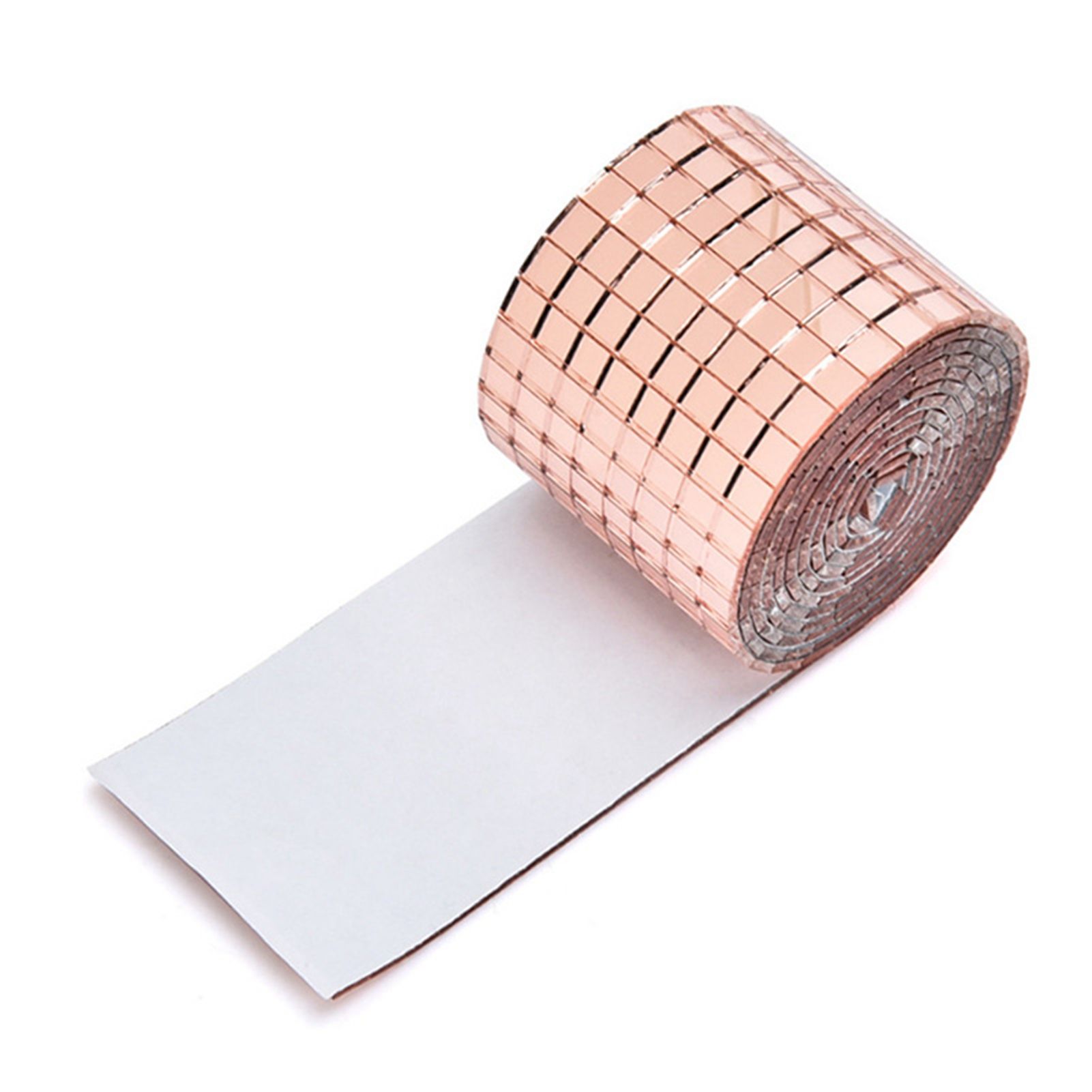 4X100CM 1464 Grains Self Adhesive Mosaic Tiles Wall Sticker Innovative DIY Glass Mirrors Sticker Home Decoration KTV Sticker Rose Gold - Image 1