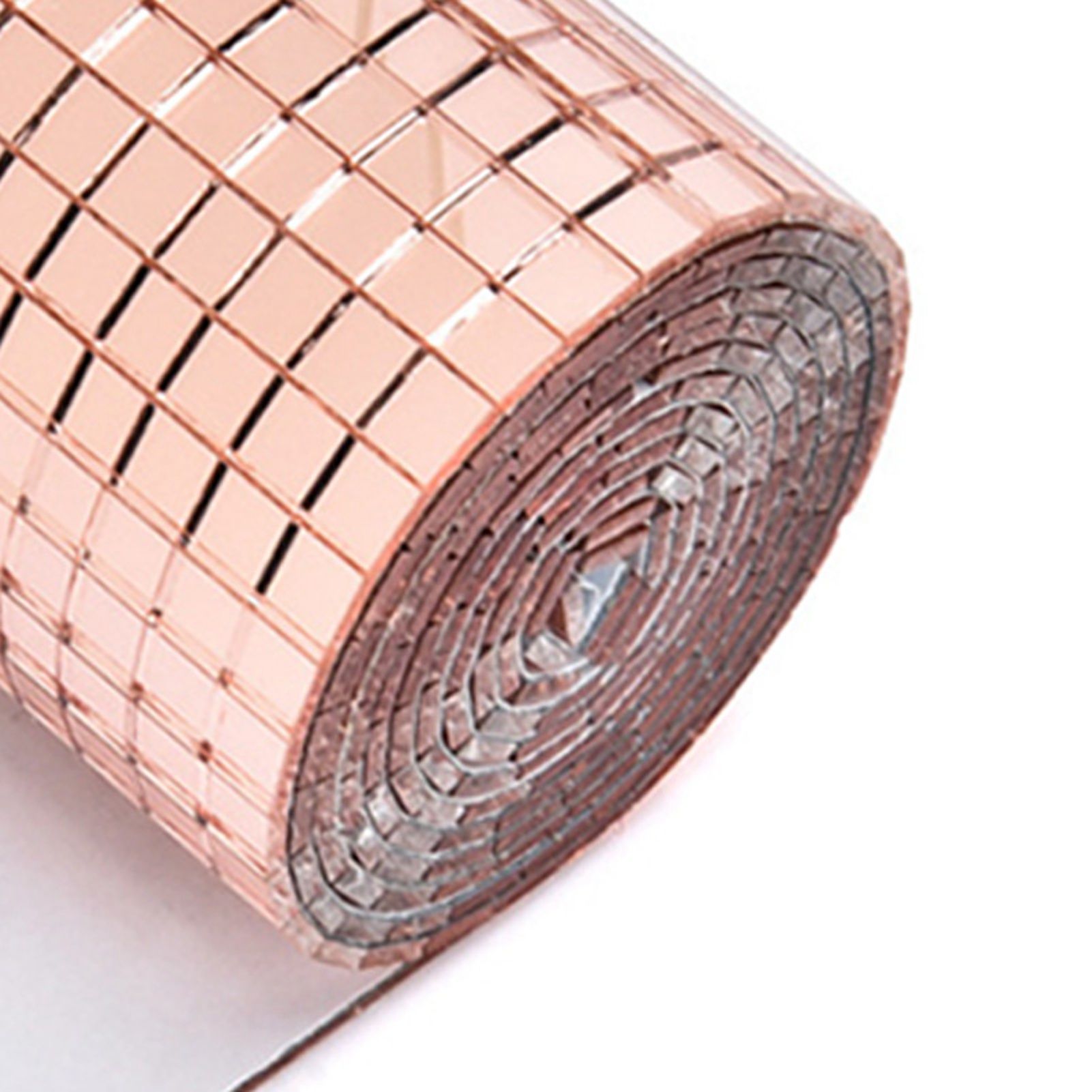 4X100CM 1464 Grains Self Adhesive Mosaic Tiles Wall Sticker Innovative DIY Glass Mirrors Sticker Home Decoration KTV Sticker Rose Gold - Image 8
