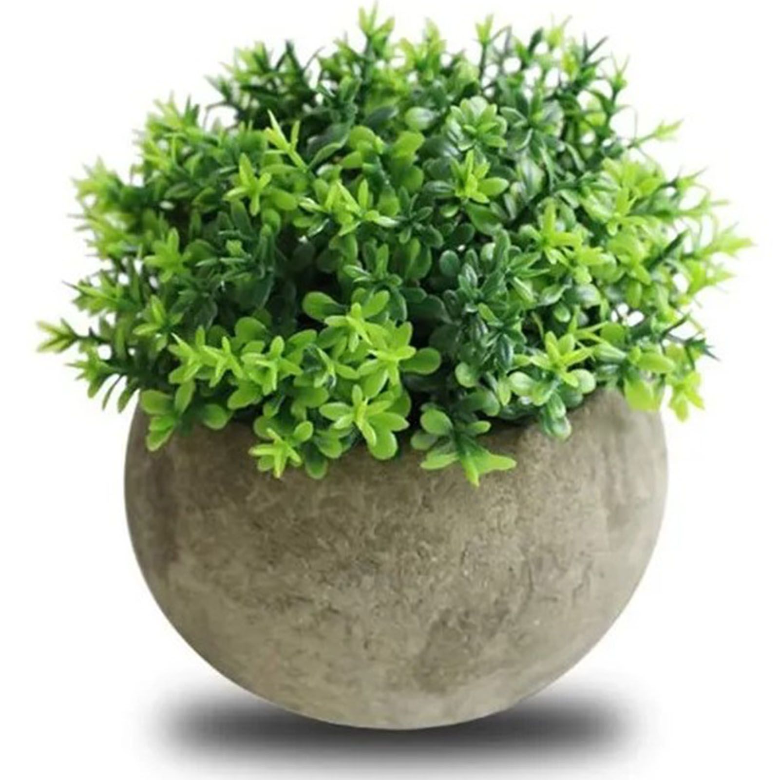 2 PCS Simulated Plant Bonsai Semicircular Ball Pulp Bonsai Desktop Green Plants Potted Ornaments White Green - Image 7