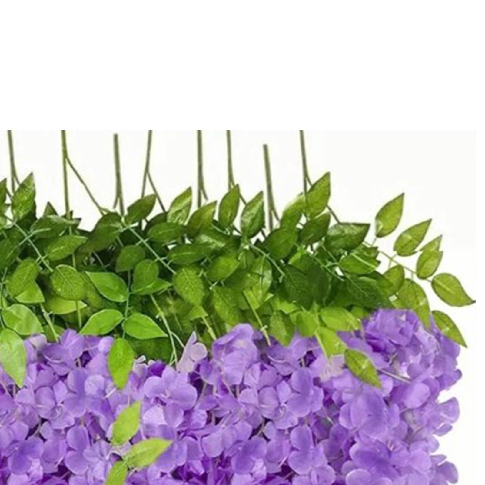14PCS Ceiling Artificial Wisteria Flower Six Leaf Purple Blue Fake Vines Decoration for Wedding Home Ornament - Image 7