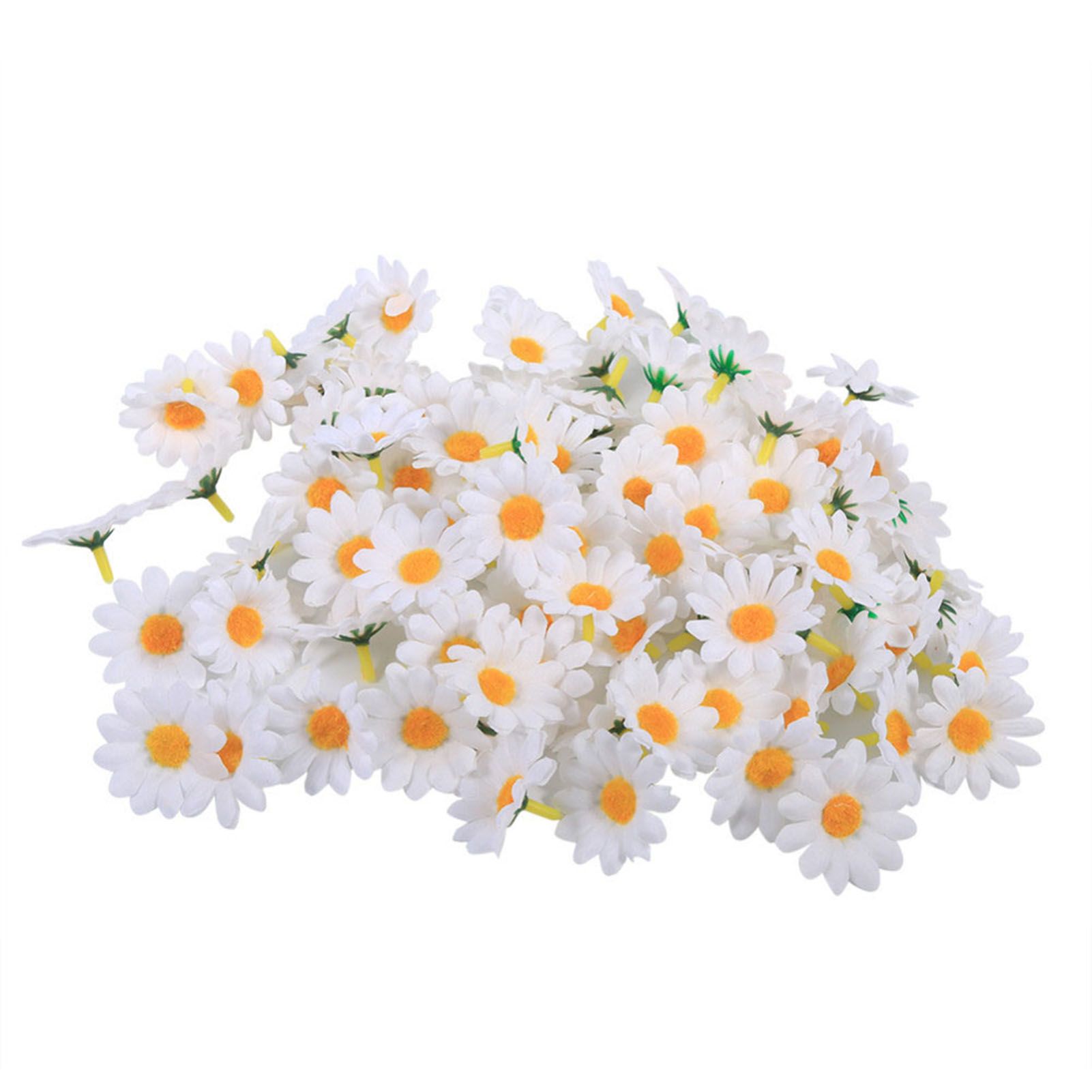 100pcs Artificial Little Daisy Lovely DIY Handcraft Silk Little Daisy for Offices Weddings White - Image 1