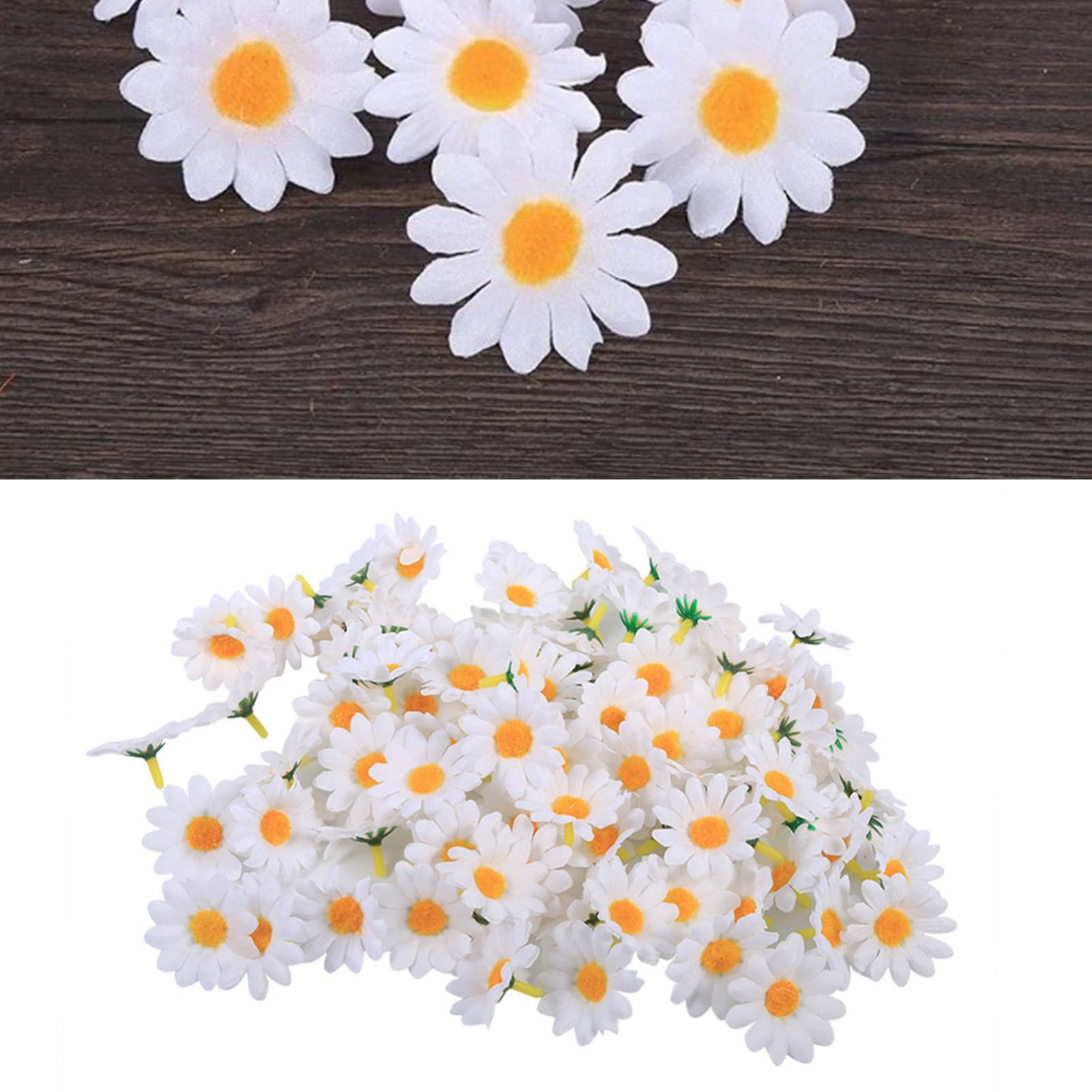 100pcs Artificial Little Daisy Lovely DIY Handcraft Silk Little Daisy for Offices Weddings White - Image 5