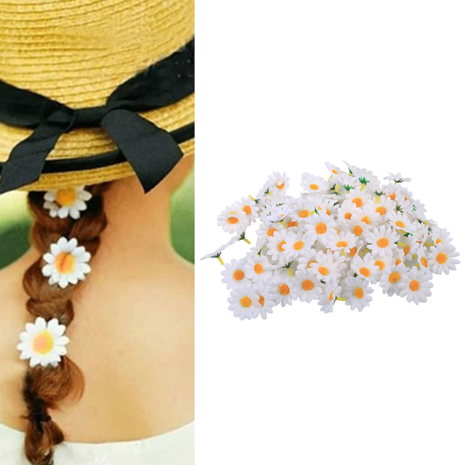 100pcs Artificial Little Daisy Lovely DIY Handcraft Silk Little Daisy for Offices Weddings White - Image 6