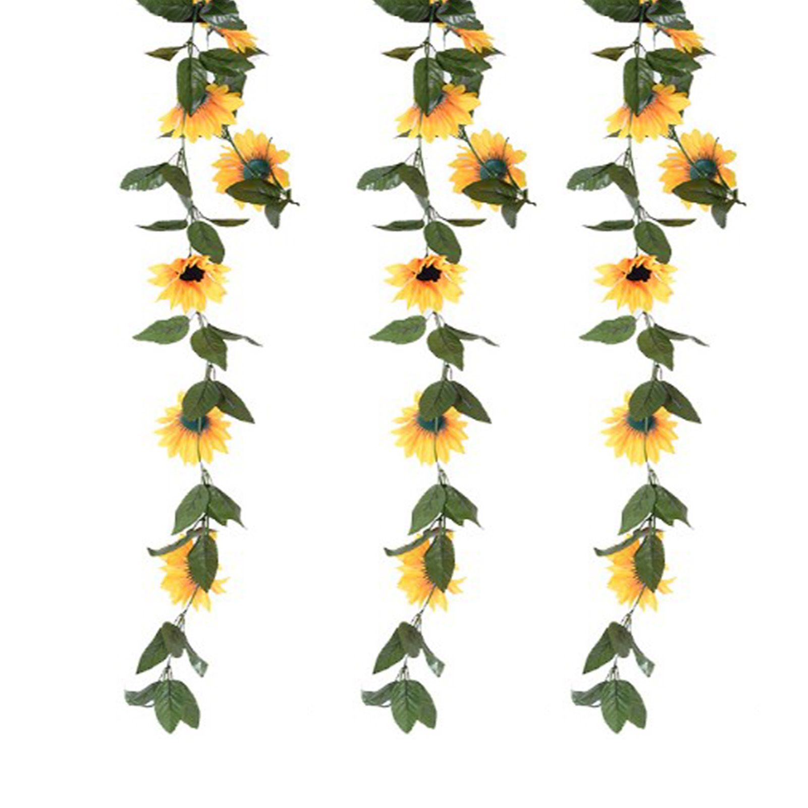 Artificial Sunflower Vines 200cm Length Lifelike Details Bright Colors Sunflower Garland for Parties Gardens Fences - Image 1
