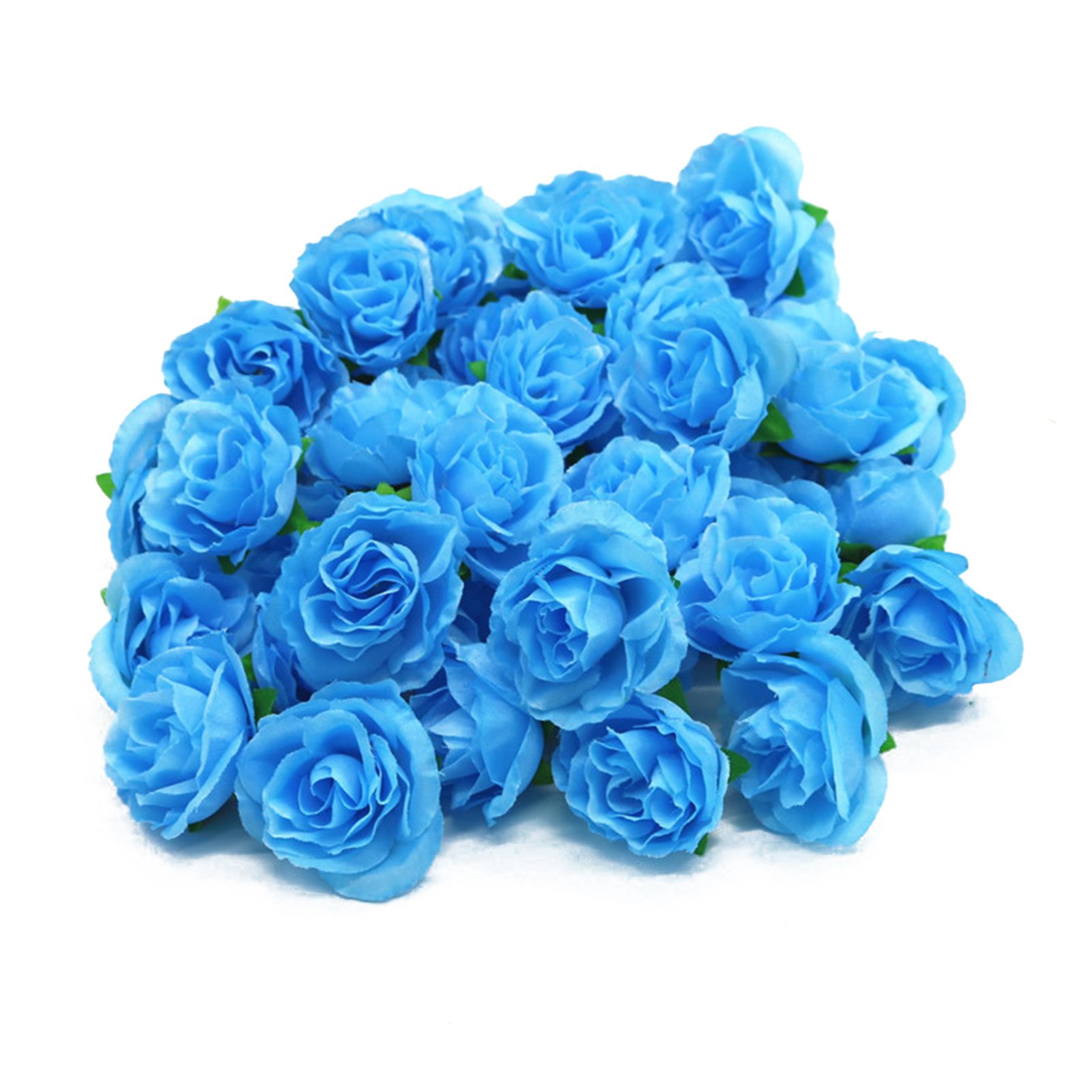 50PCS Simulation Rose Head Decorative Reusable Silk Fake Rose Flower for Wedding Party Blue - Image 1