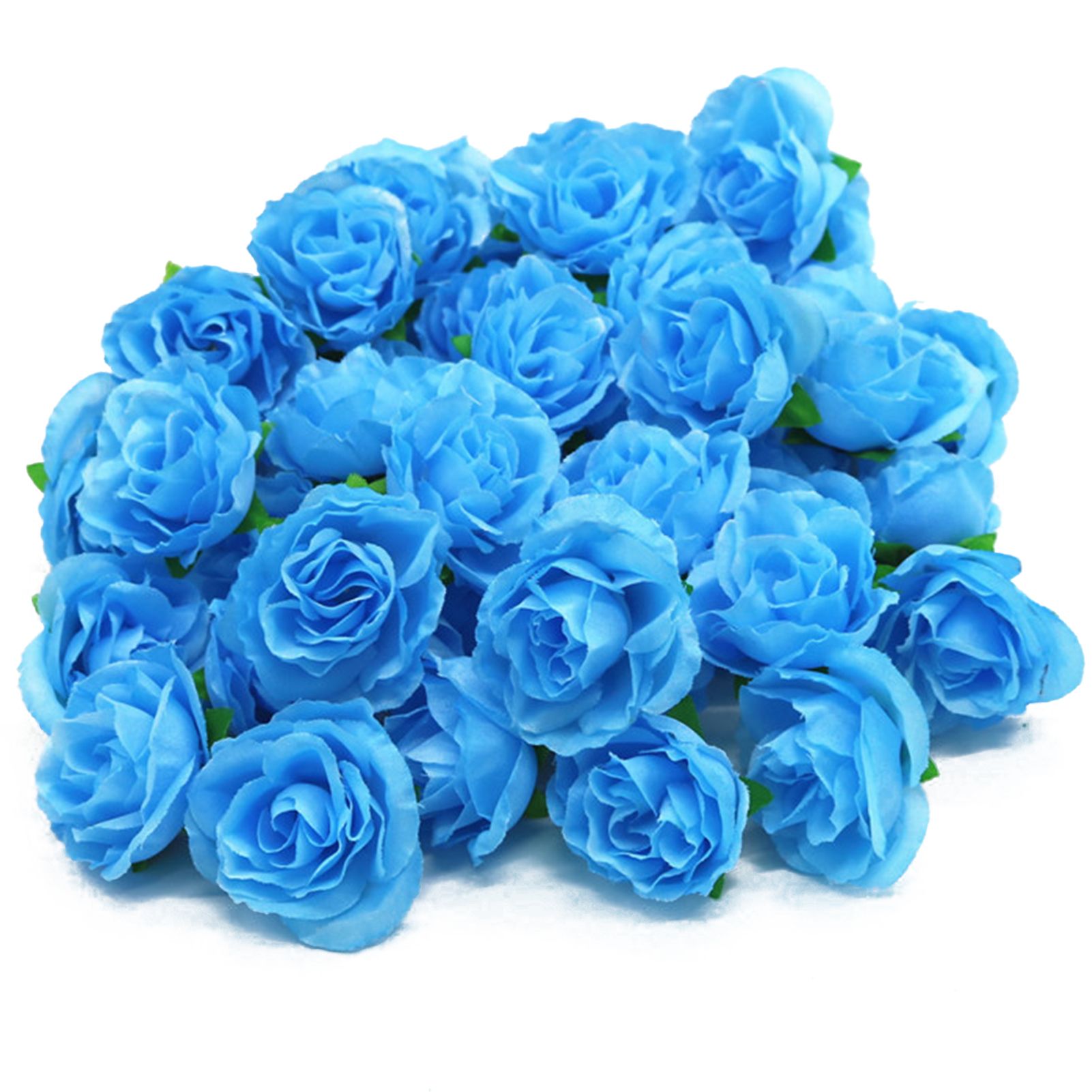 50PCS Simulation Rose Head Decorative Reusable Silk Fake Rose Flower for Wedding Party Blue - Image 3