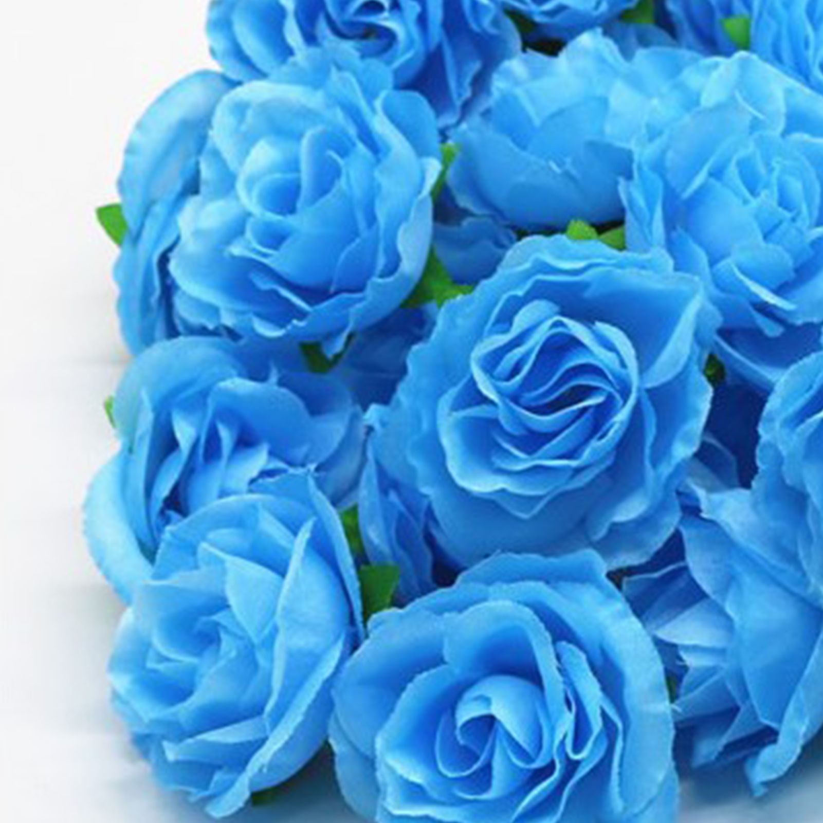 50PCS Simulation Rose Head Decorative Reusable Silk Fake Rose Flower for Wedding Party Blue - Image 8