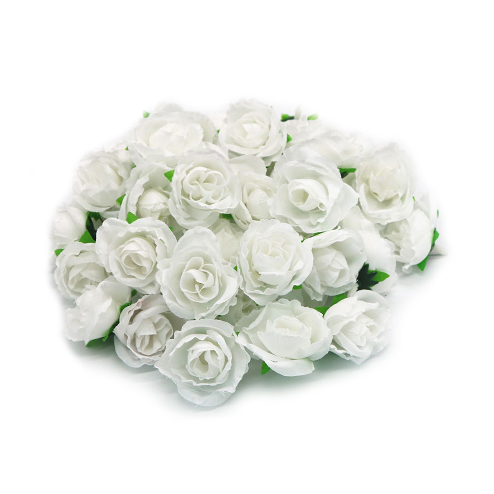 50PCS Simulation Rose Head Decorative Reusable Silk Fake Rose Flower for Wedding Party White - Image 1