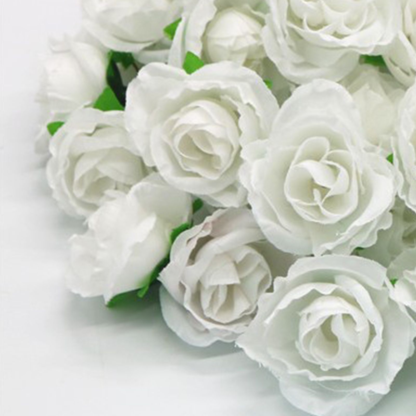 50PCS Simulation Rose Head Decorative Reusable Silk Fake Rose Flower for Wedding Party White - Image 8
