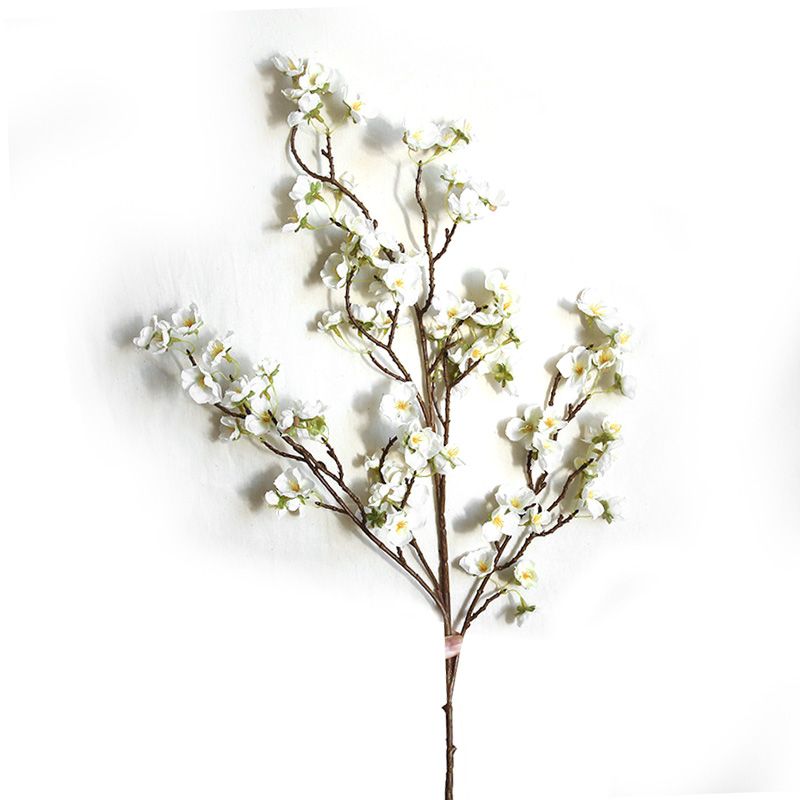 Artificial Cherry Blossom 4 Branches Decorative Lifelike Cherry Blossom Branches Decor 97cm White - Image 2